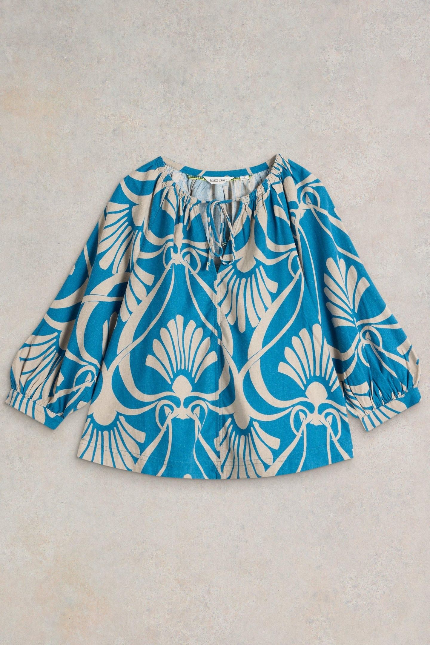 MARLEY LINEN BLEND TOP BLUE PRINT 4