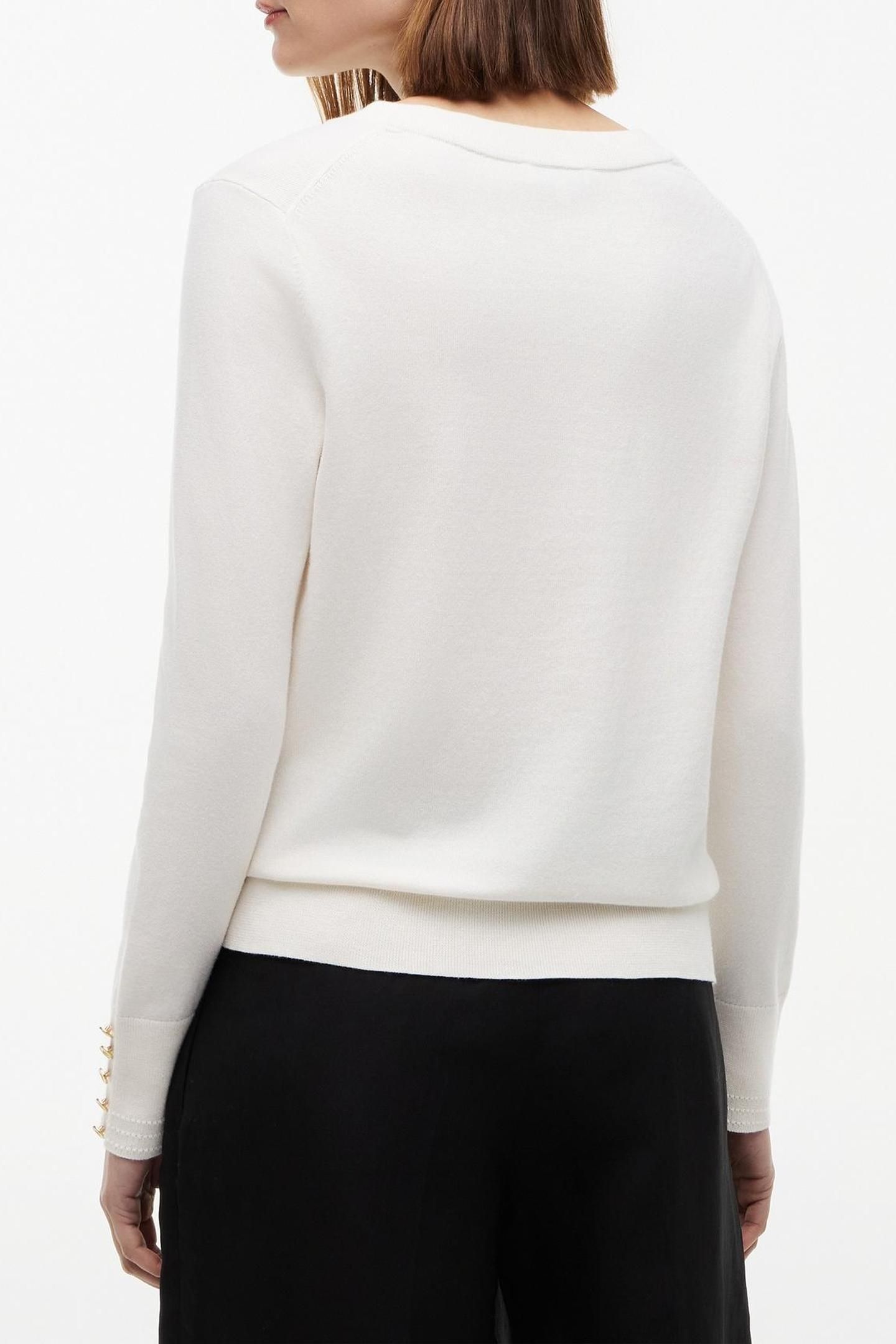 COTTON JERSEY FINE V-NECK IVORY PETAL 3