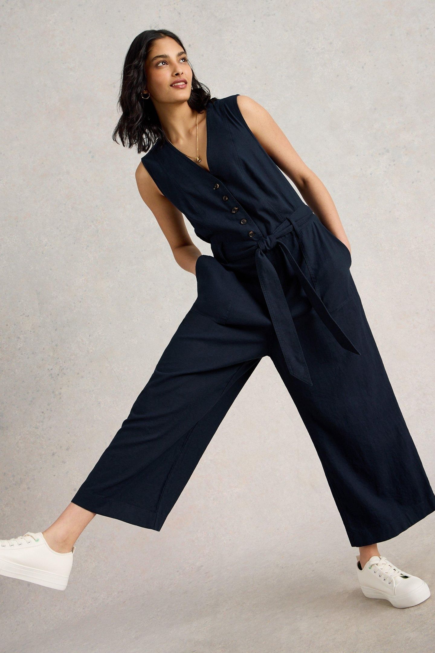 BETTY WIDE LEG JUMPSUIT DARK NAVY 2