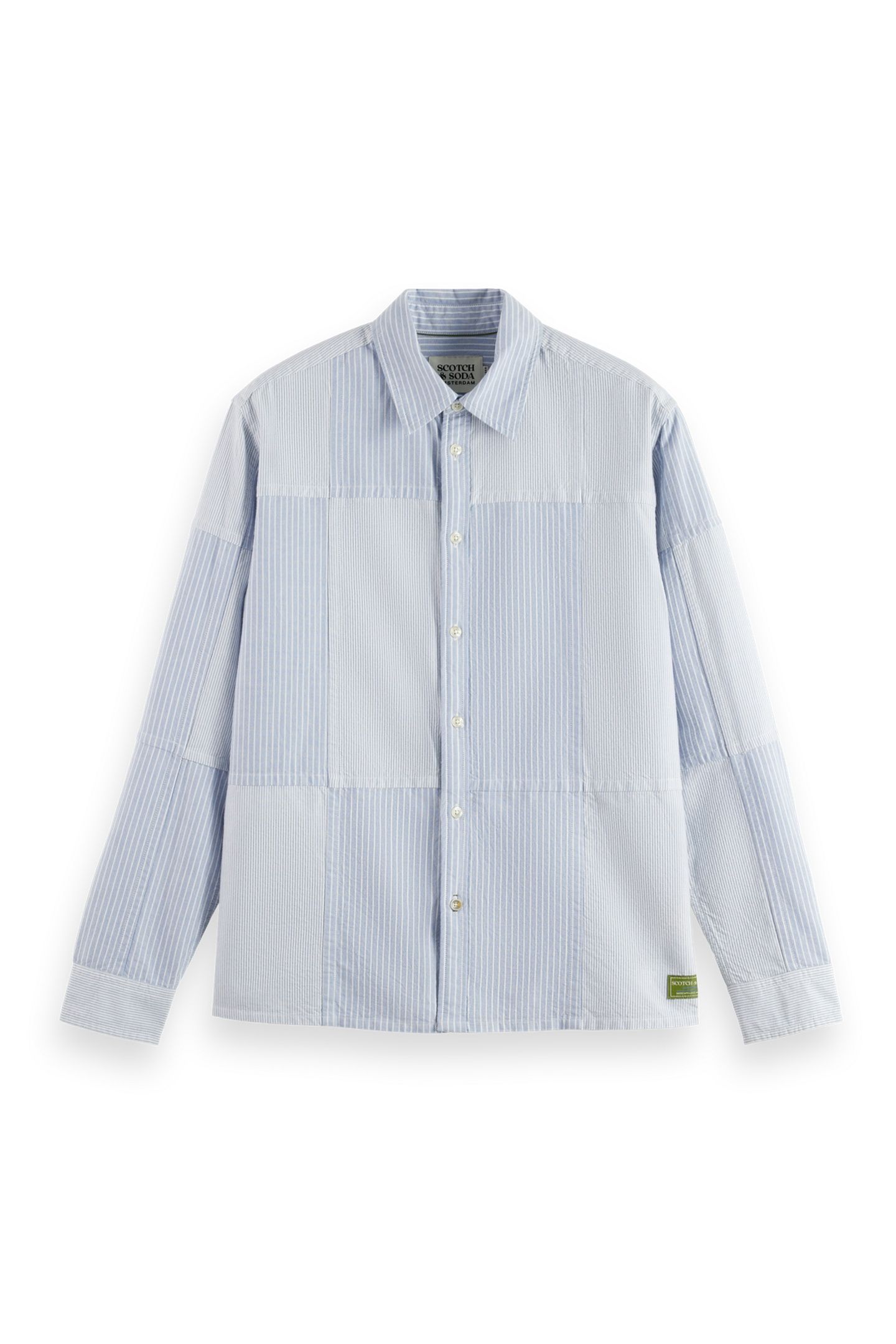PATCHWORK RELAXED-FIT OXFORD SHIRT BLUE / BLUE STRIPE 3