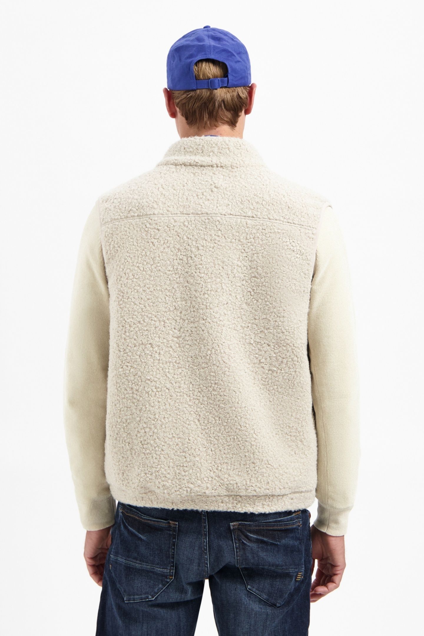 SWEATER VEST FULL ZIP TEDDY SLEEVE LESS SAND 3