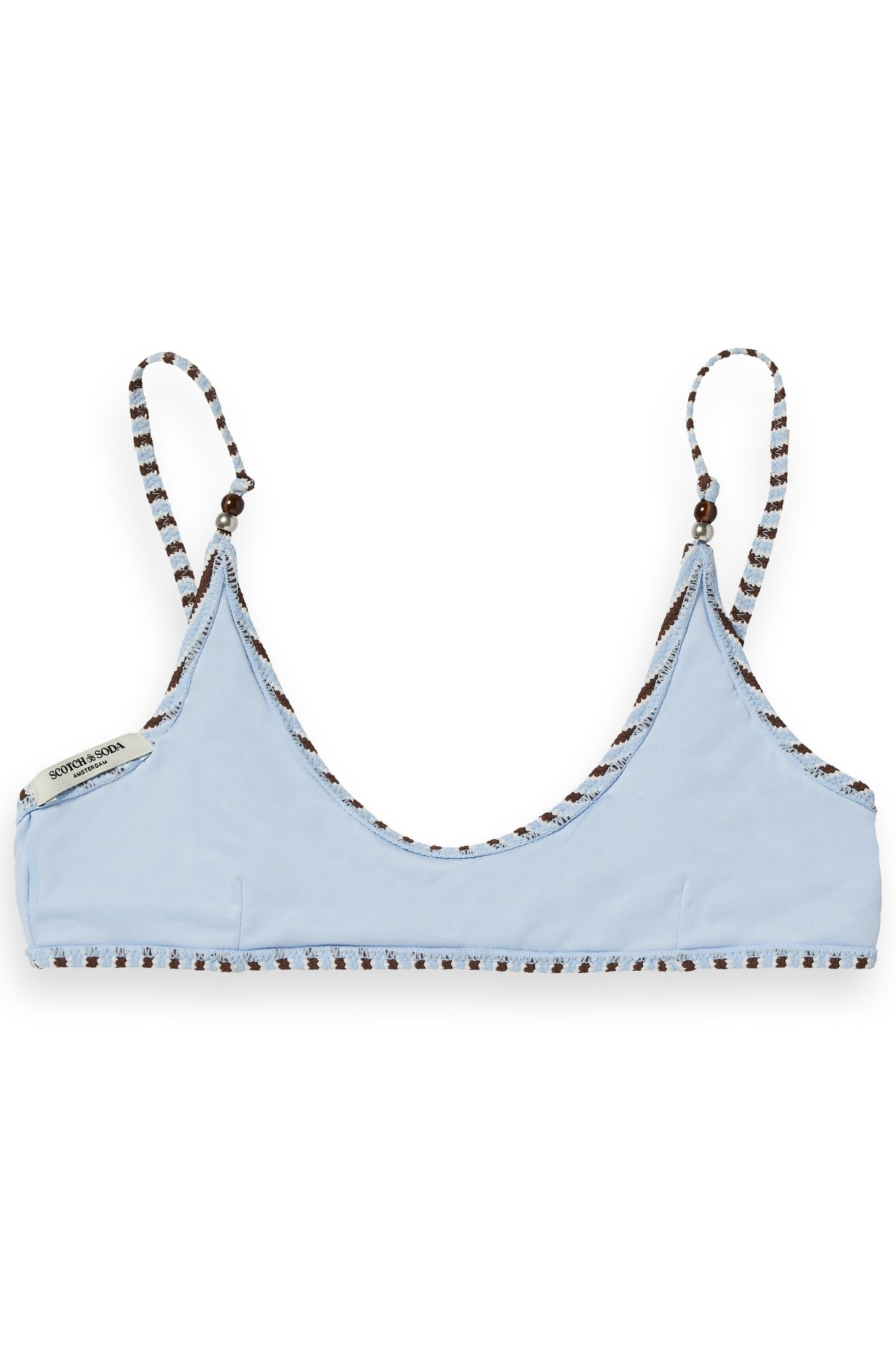 TEXTURED STRIPE BIKINI TOP COLD BREW 3