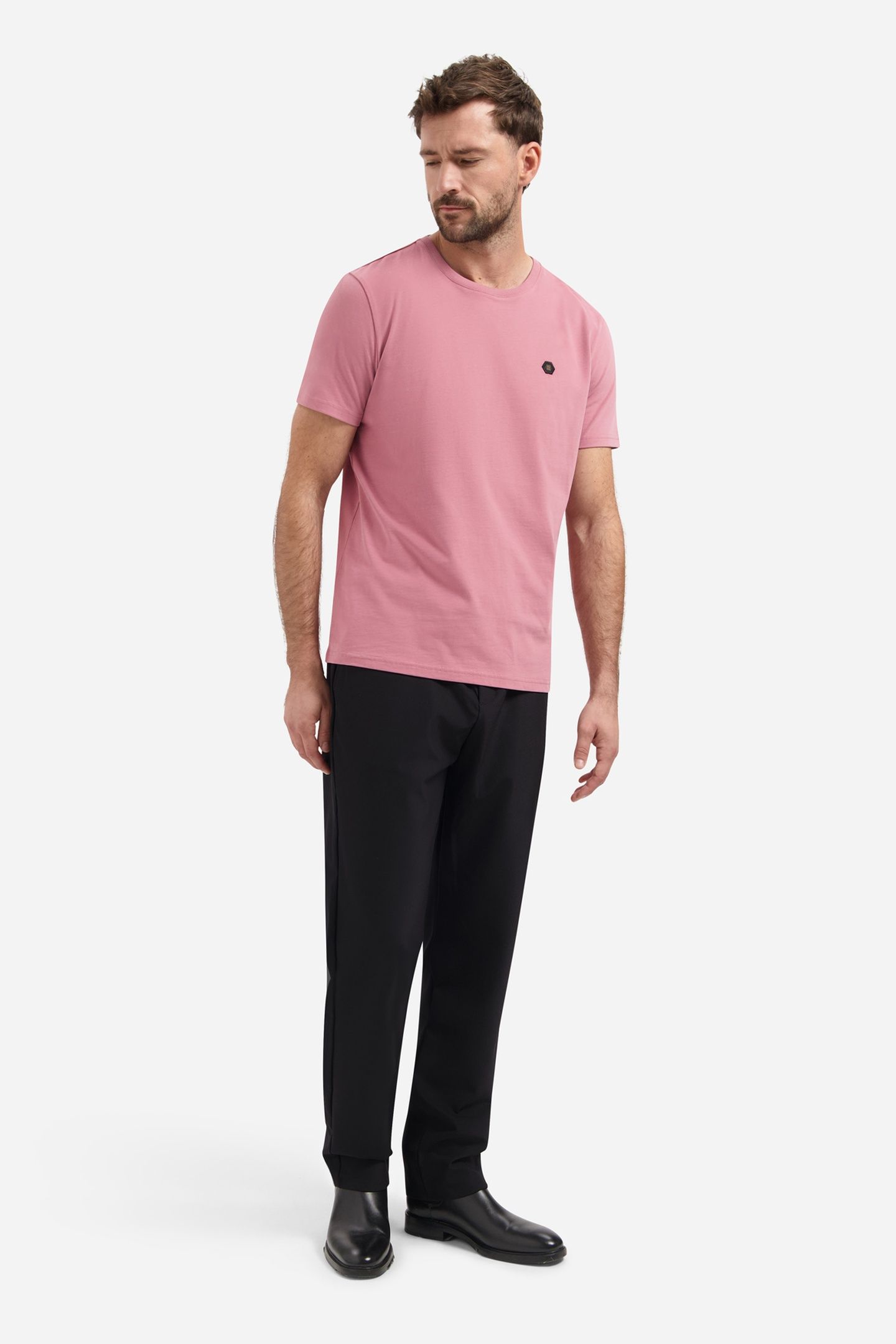 T-SHIRT CREWNECK PEACHED OLD PINK 2