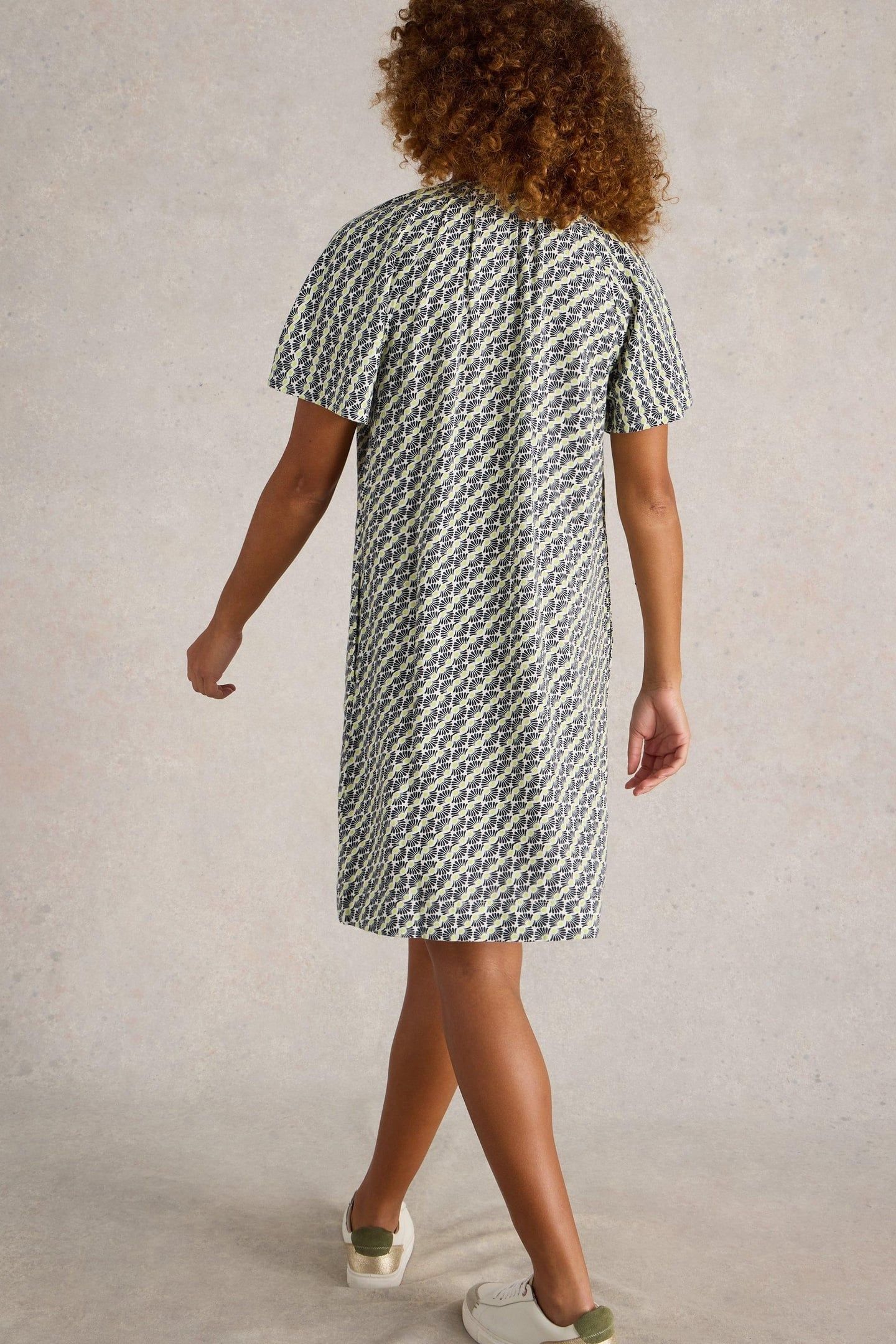 LINDSAY LINEN BLEND DRESS IVORY PRINT 2