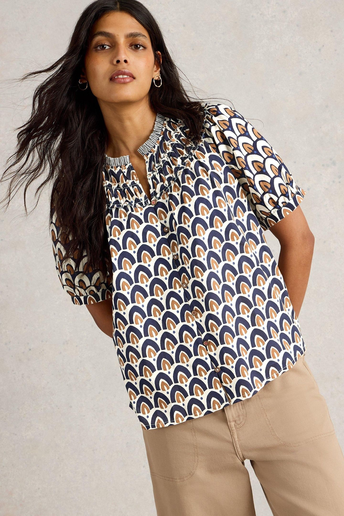 ARIEL MIX PRINT TOP NAVY PRINT 1