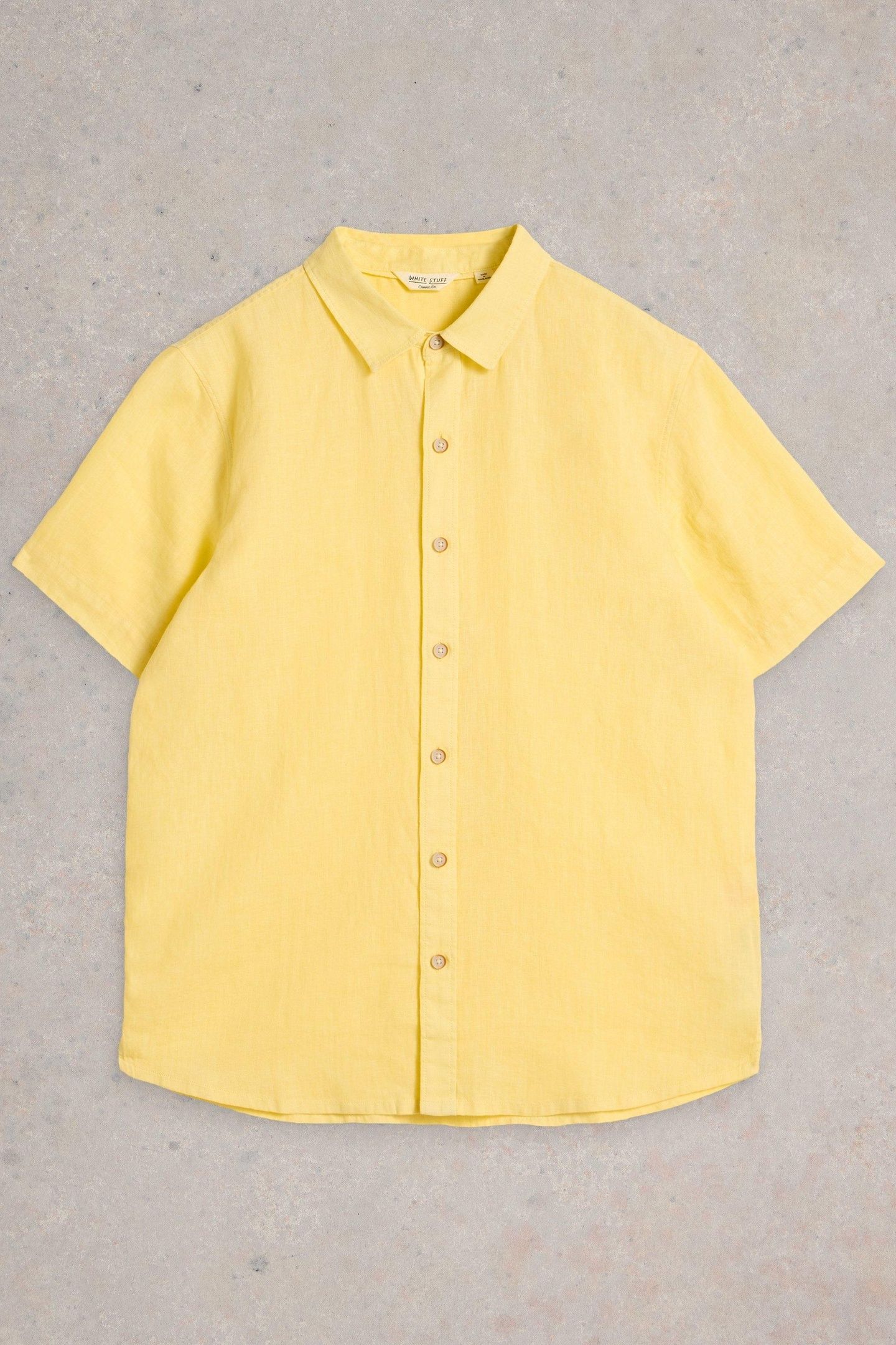 KESWICK SS LINEN SHIRT LIGHT YELLOW 4