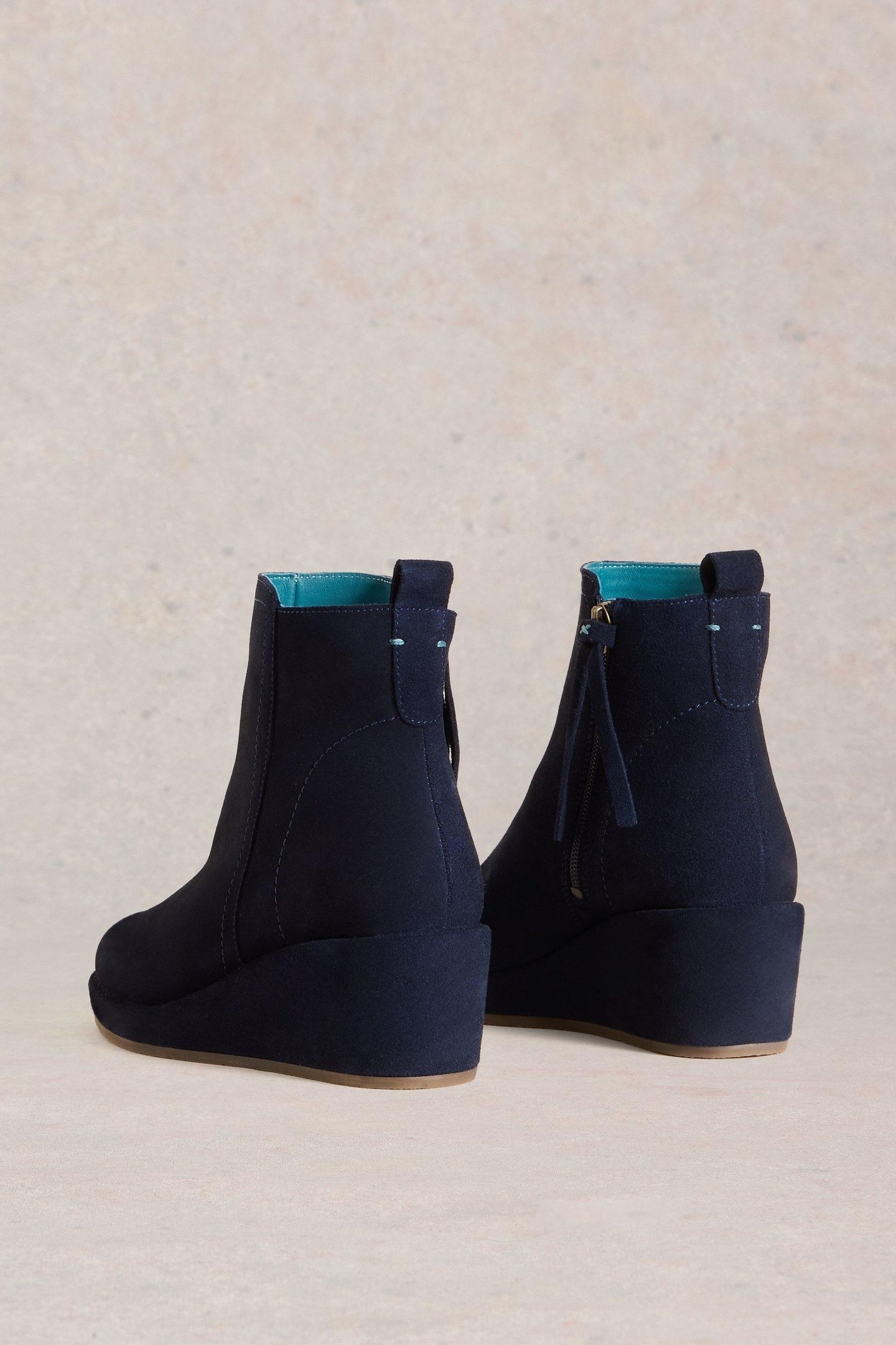 LUNA SUEDE WEDGE ANKLE BOOT DARK NAVY 3