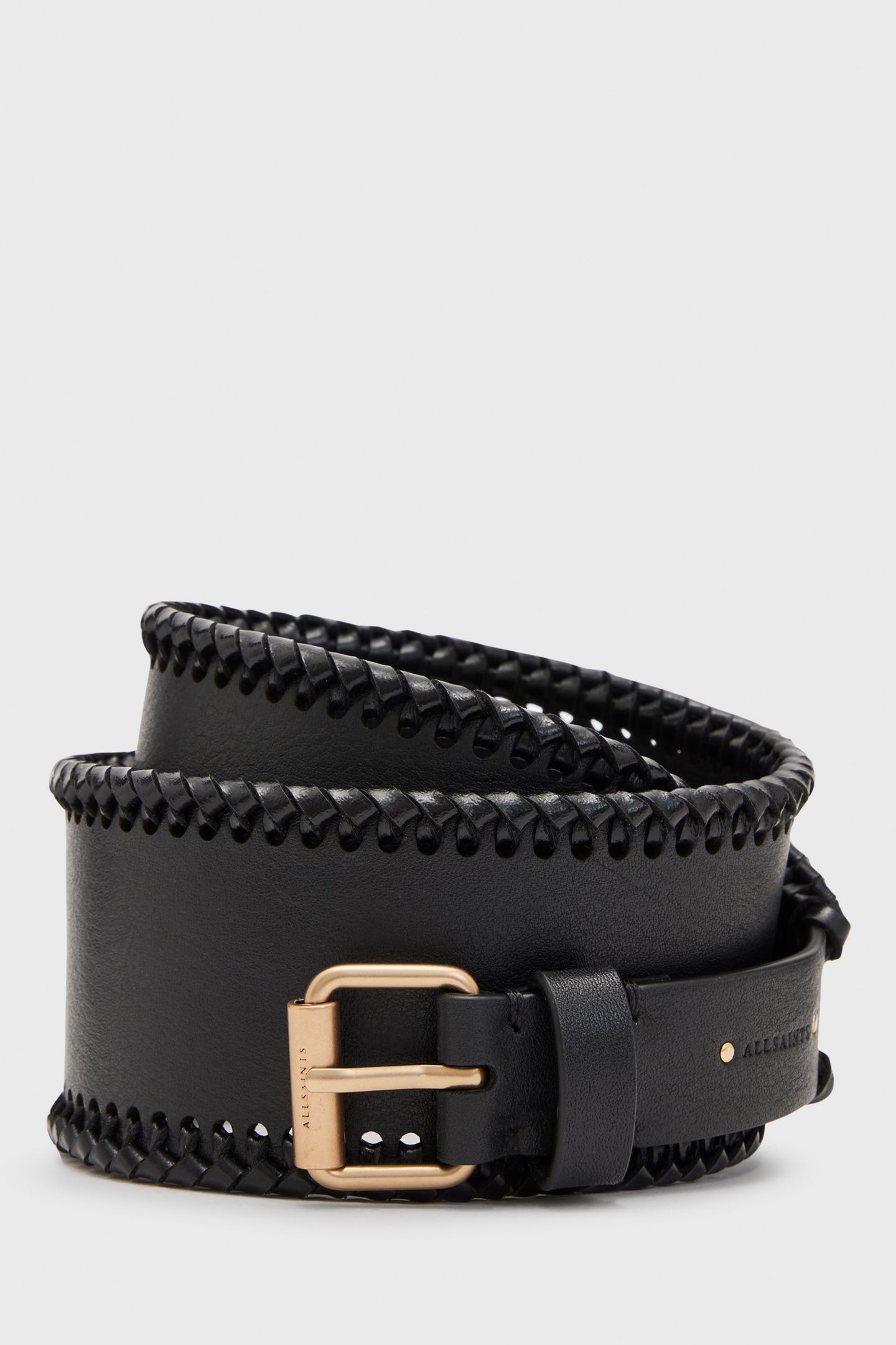 ALBA WOVEN WIDE BELT BLACK/WARM BRASS 1