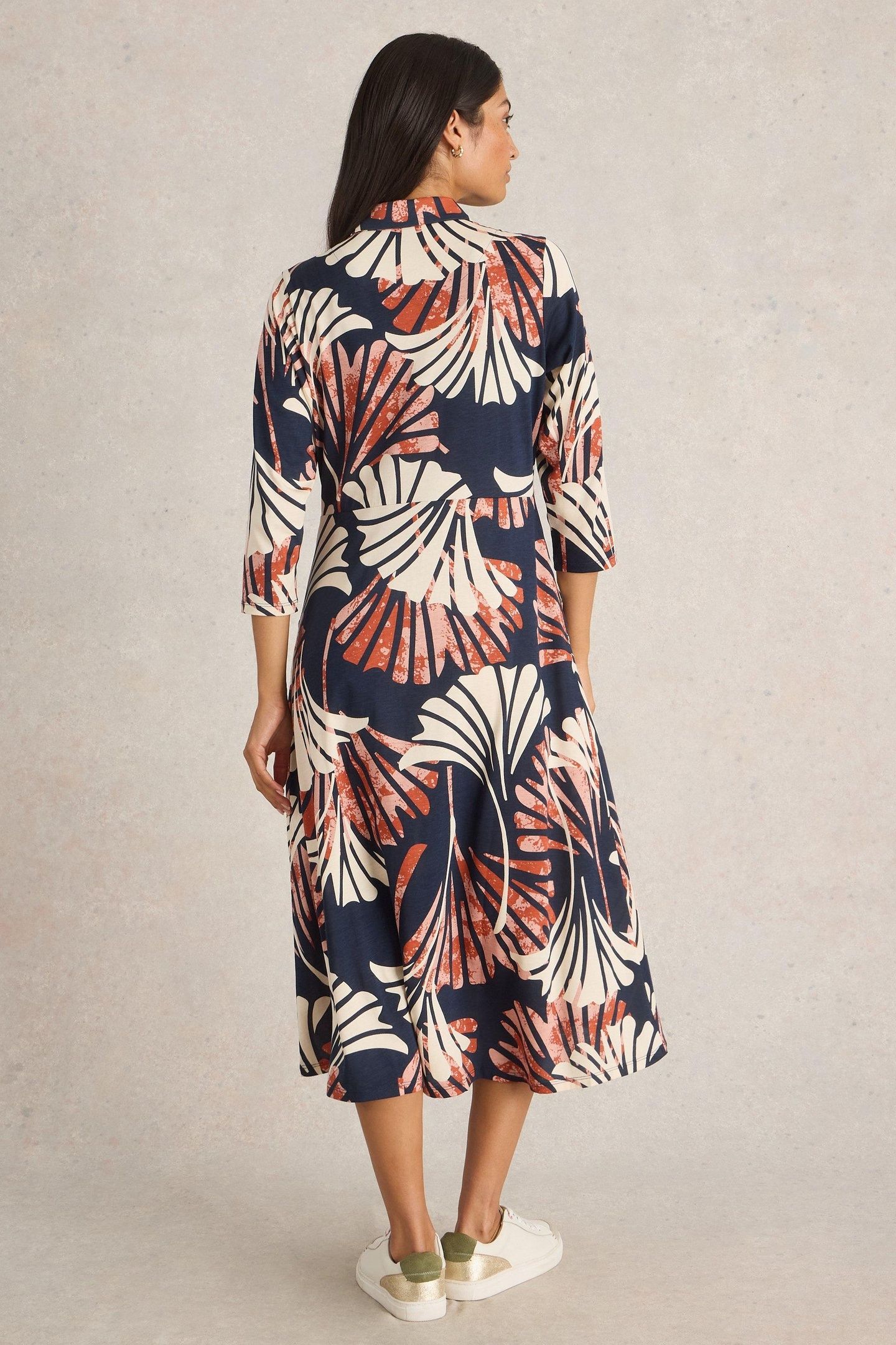 RUA JERSEY SHIRT DRESS NAVY MULTI 3