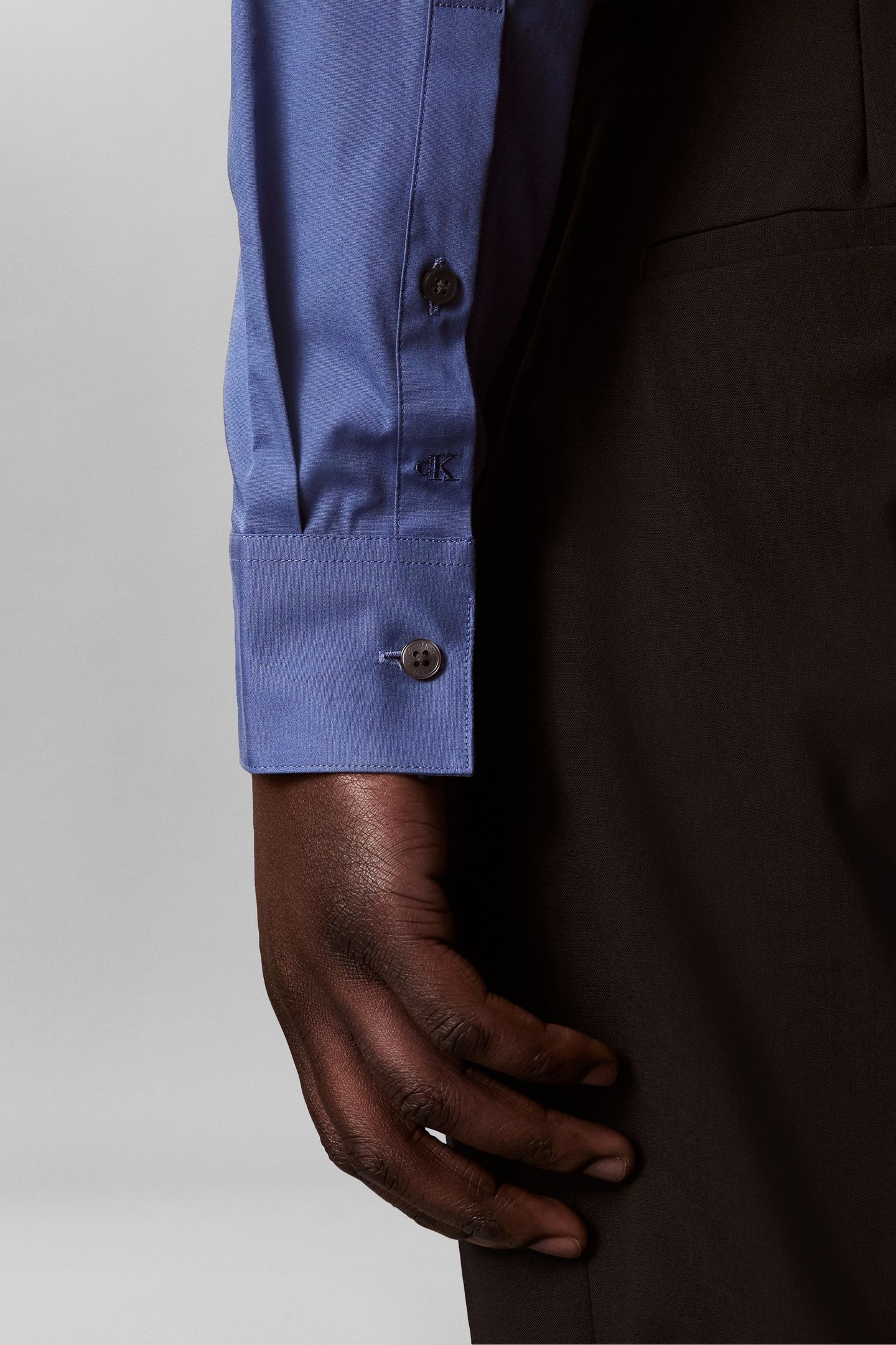 SLIM ESSENTIAL POPLIN SHIRT MEDIUM BLUE 5