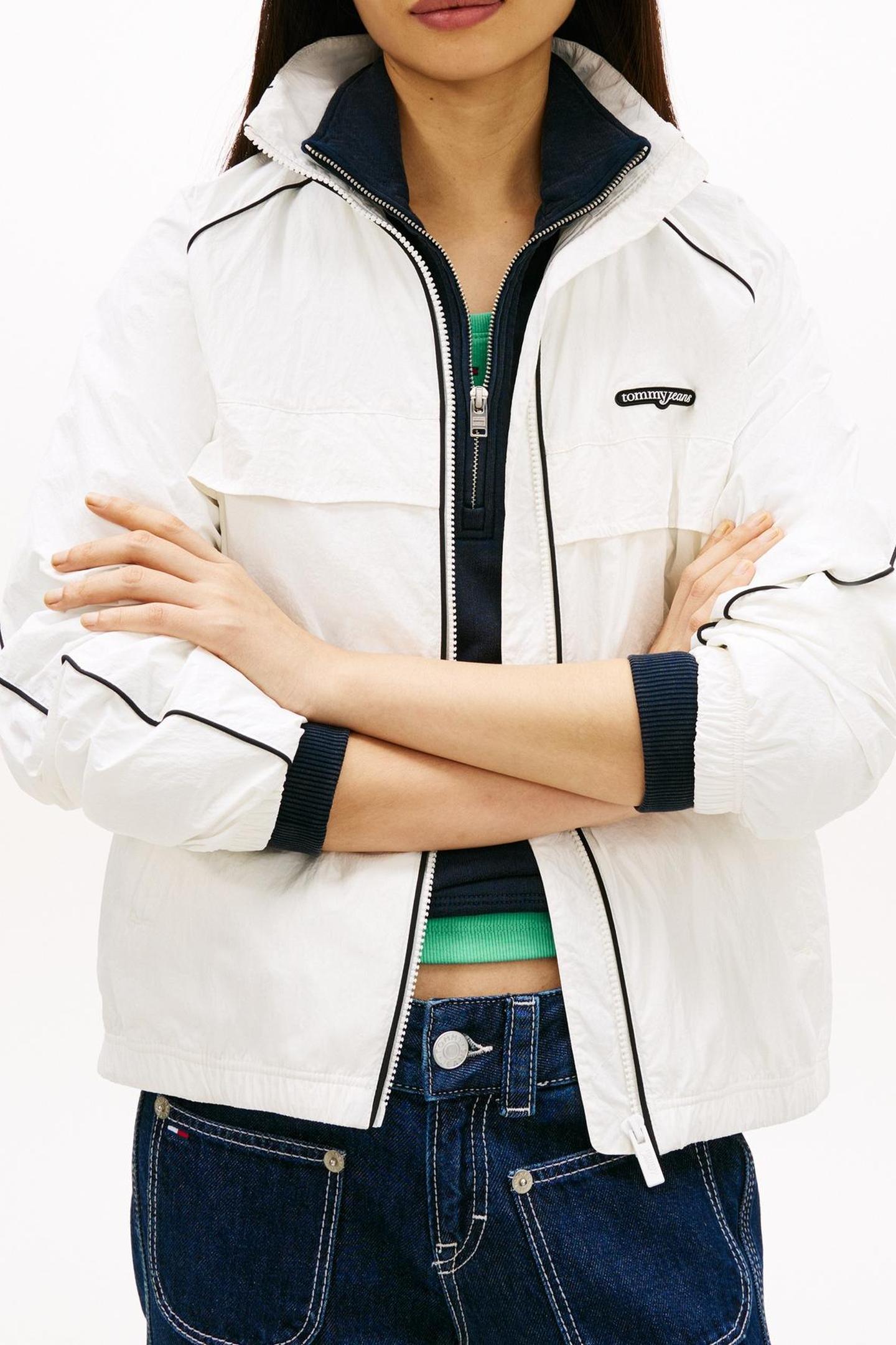 PIPING NYLON TRACK JACKET ECRU 1