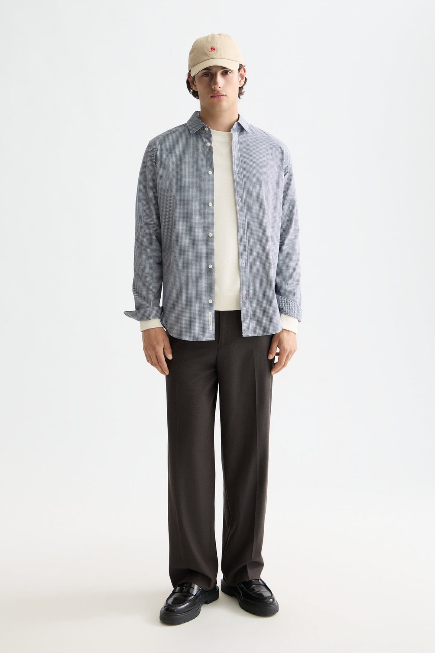 MICRO-CHECK POPLIN SHIRT PEACOAT MICRO CHECK 1