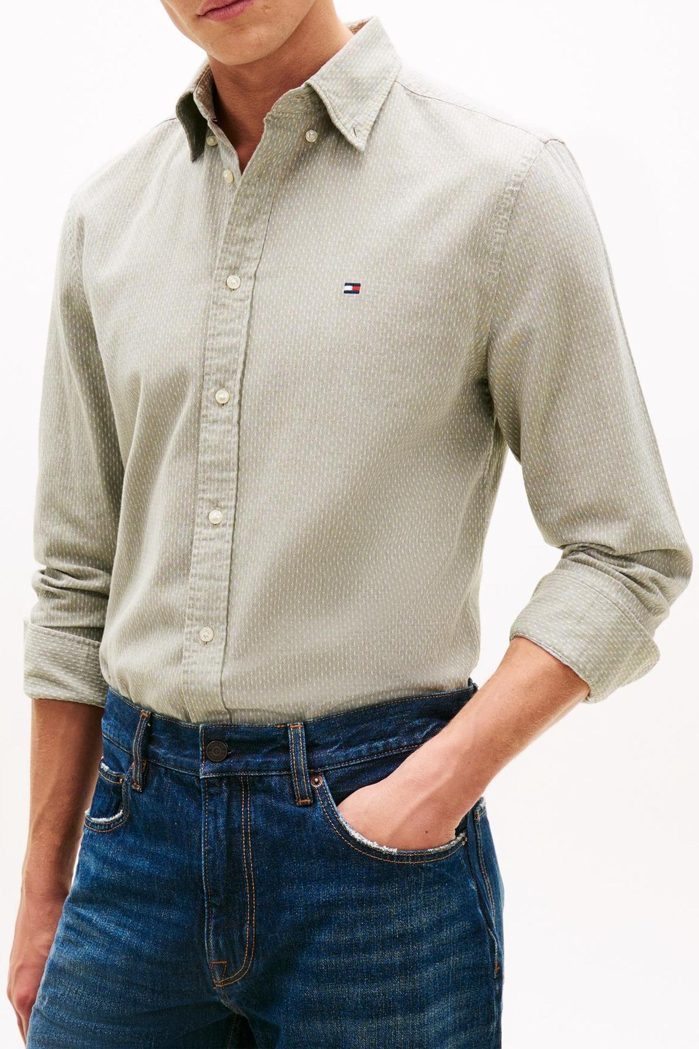 FLEX DOBBY SF SHIRT DARK ARTICHOKE 1