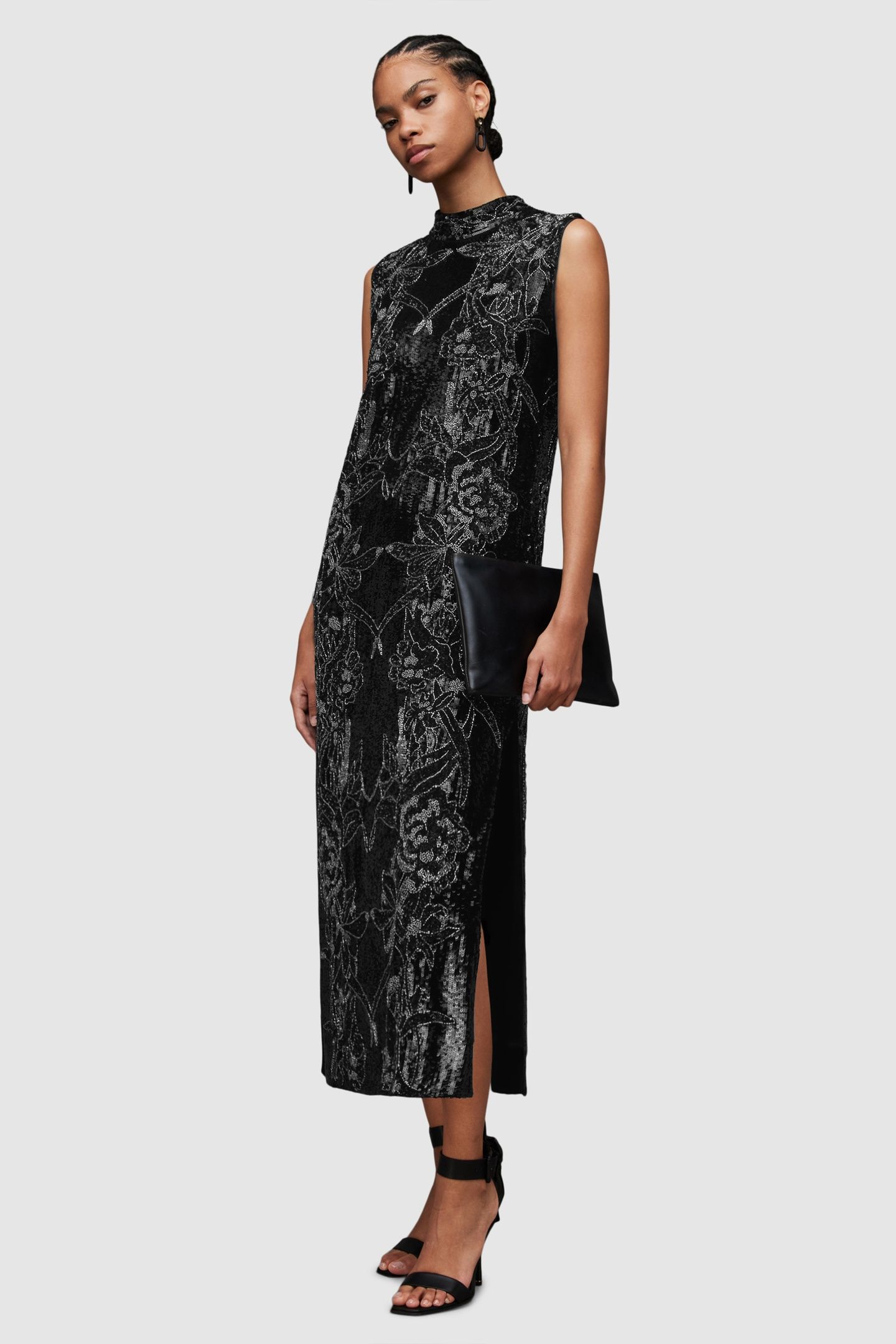 HARPER EMB MAXI DRES BLACK 1