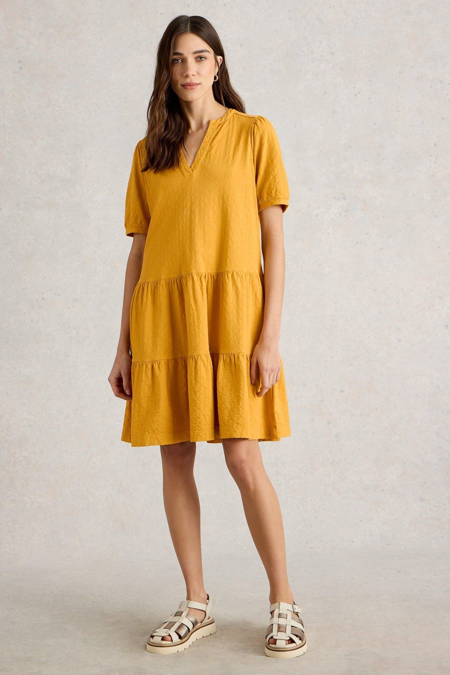 CLARA JERSEY DRESS DARK YELLOW 1