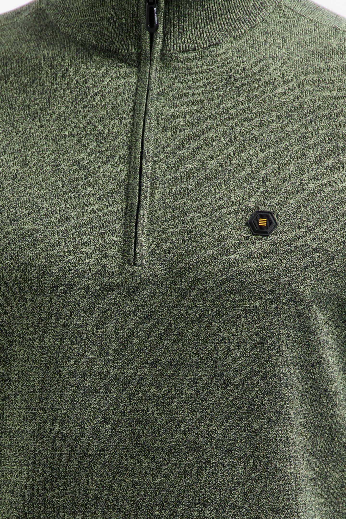 PULLOVER HALF ZIP 2 COLOURED MELANGE LIGHT MOSS 7