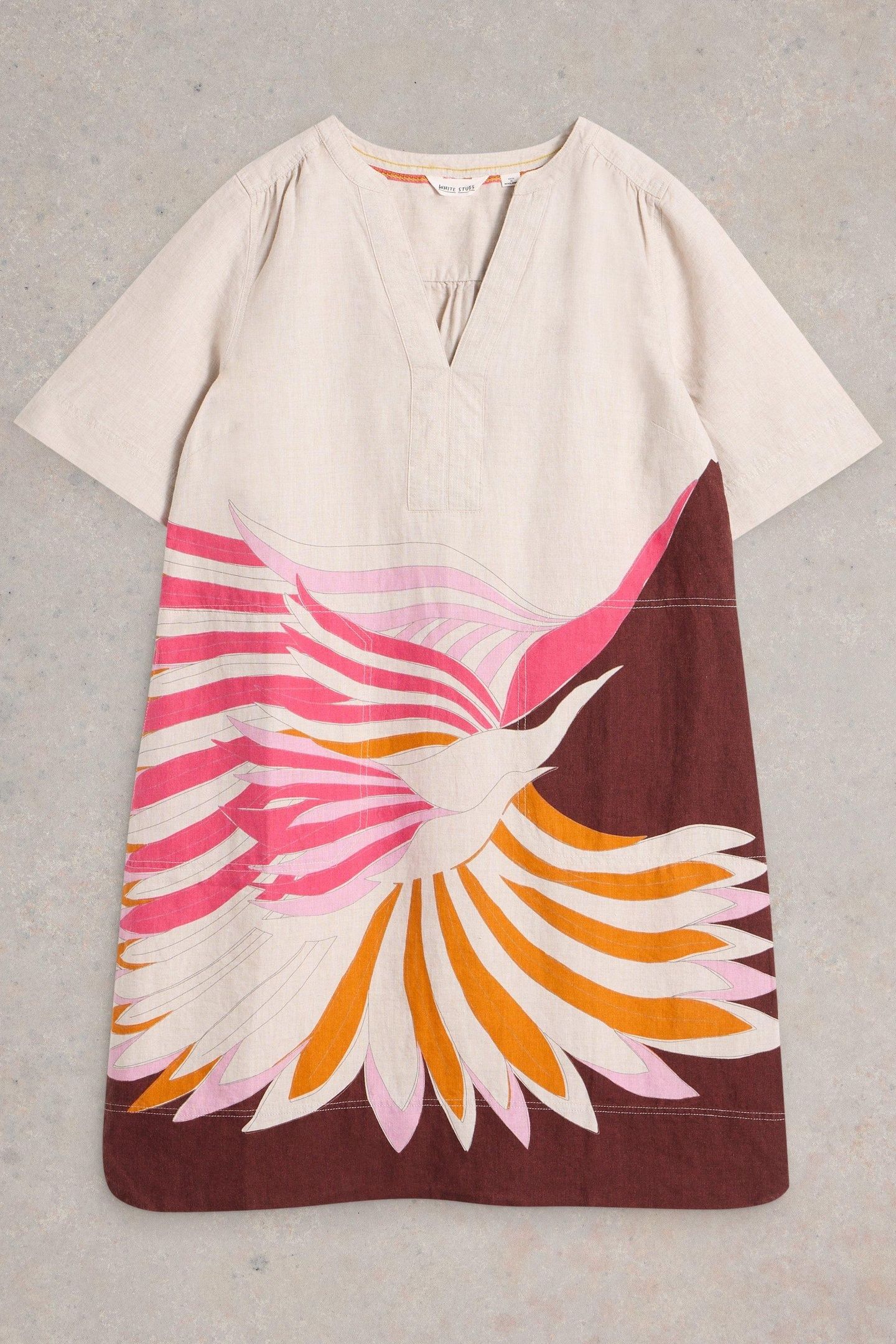 JUNE LINEN DRESS NATURAL PRINT 3