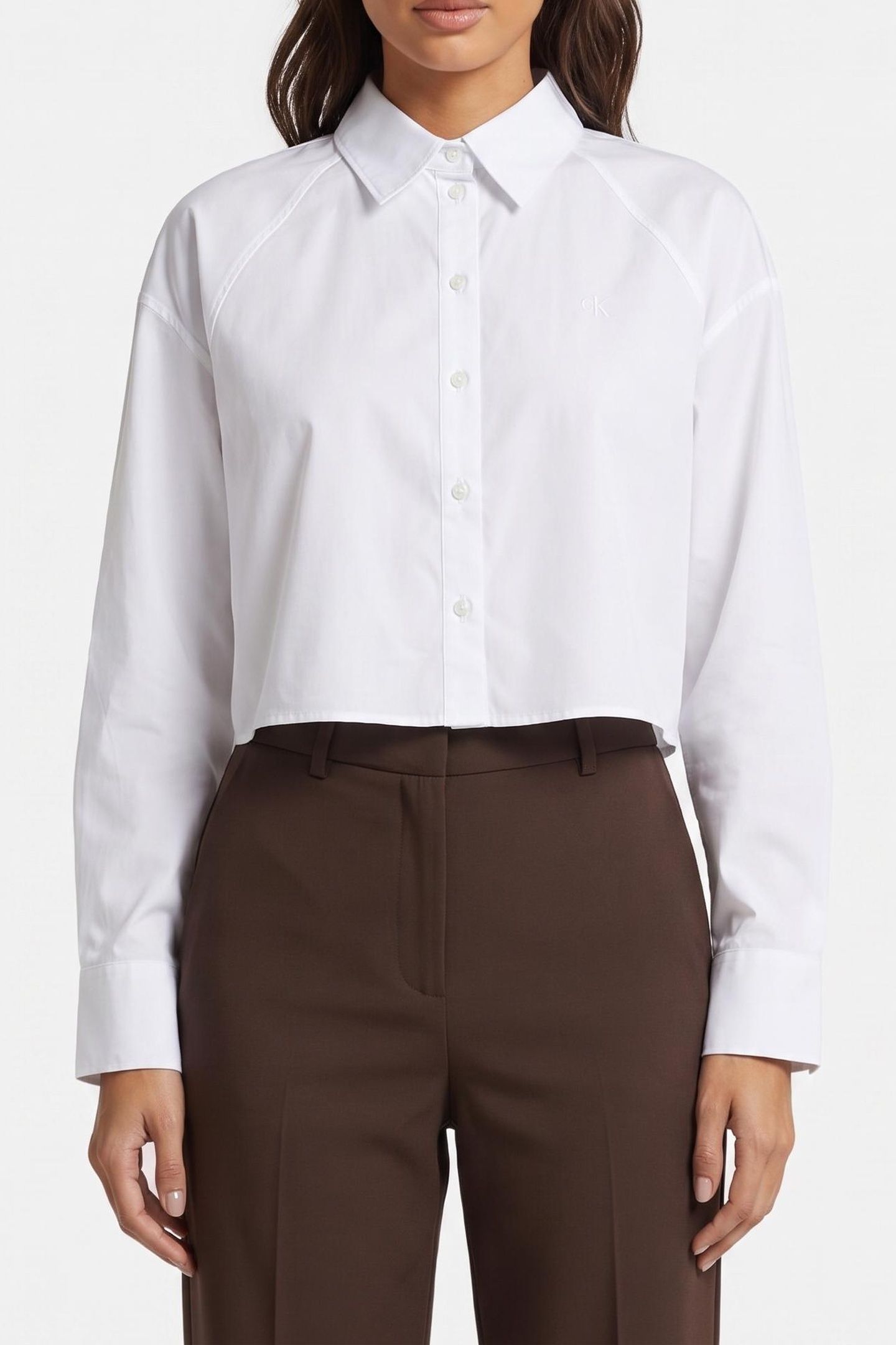 SOLID BOXY CROPPED SHIRT BRILLIANT WHITE 1