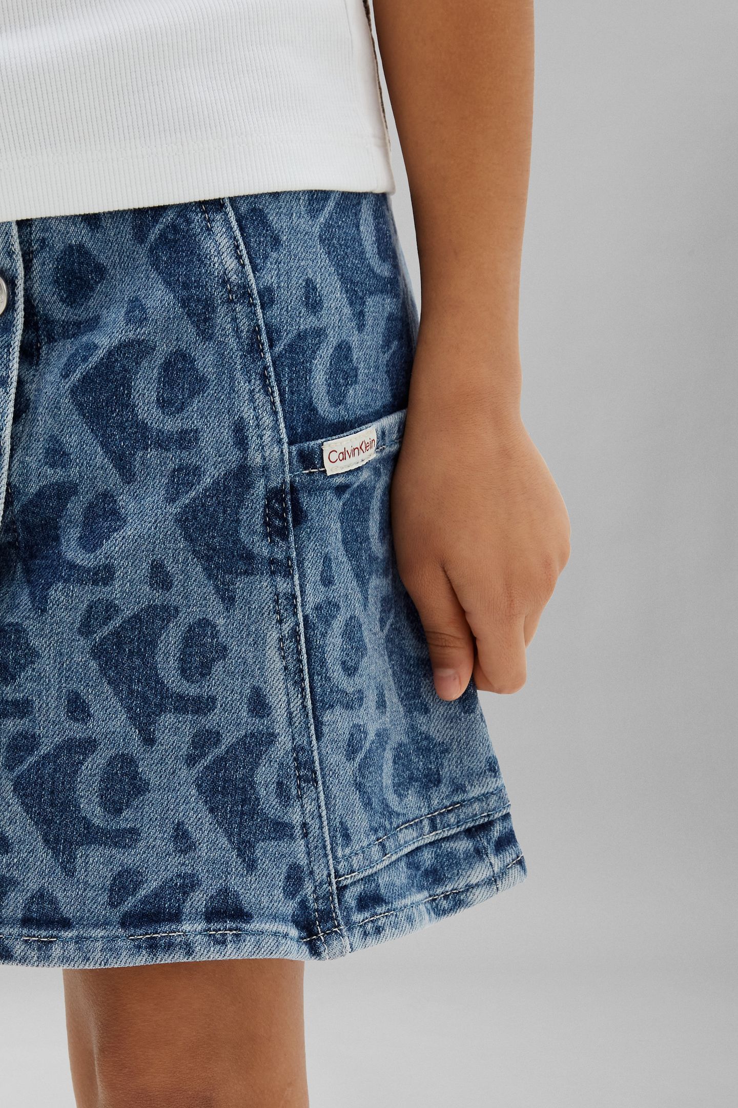 GIRLS DENIM BUTTON-THROUGH DRESS BECKFORD BLUE 5