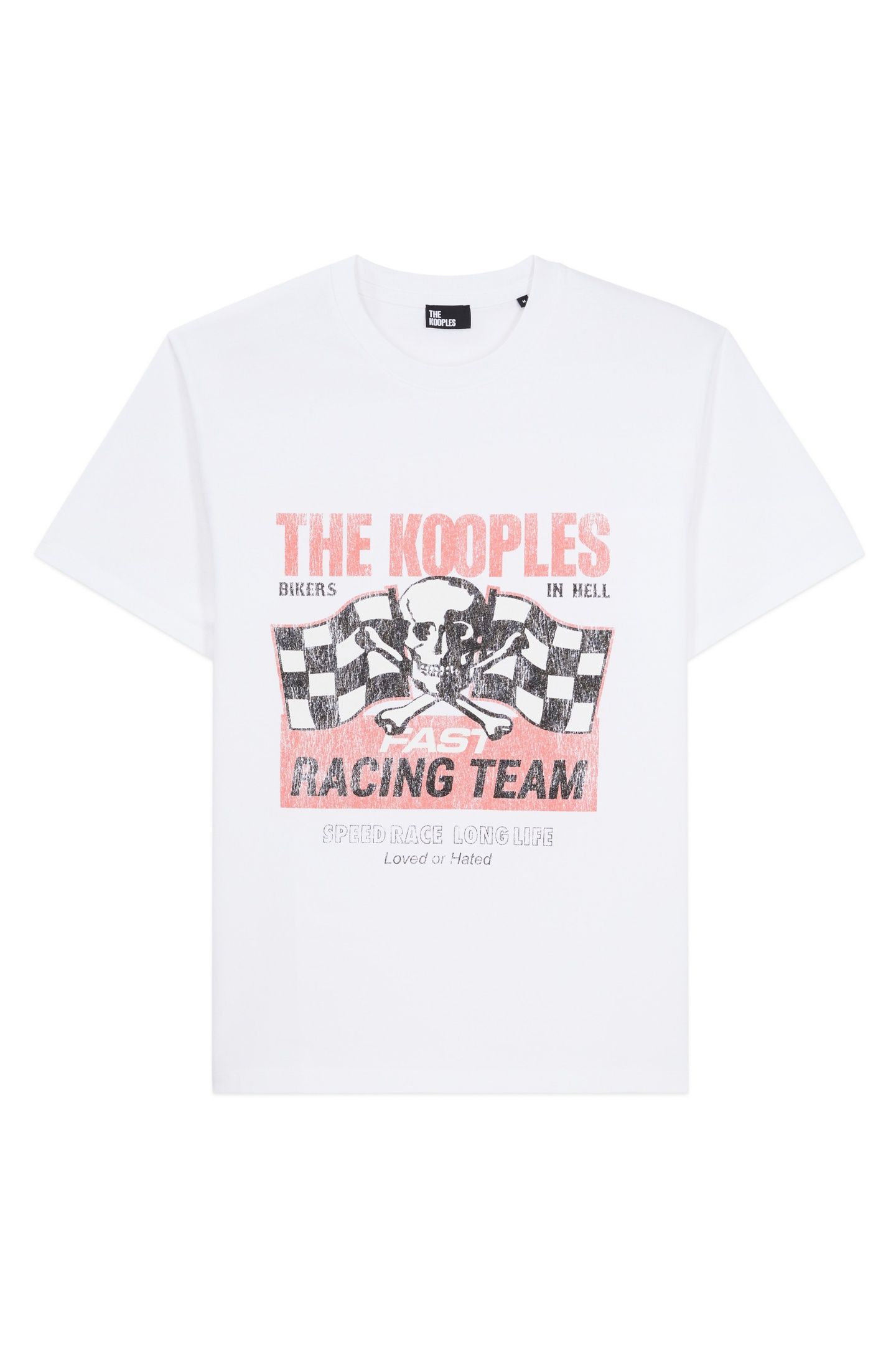 SHORT-SLEEVED T-SHIRT WITH PRINTED SKULL AND FLAG WHITE 3