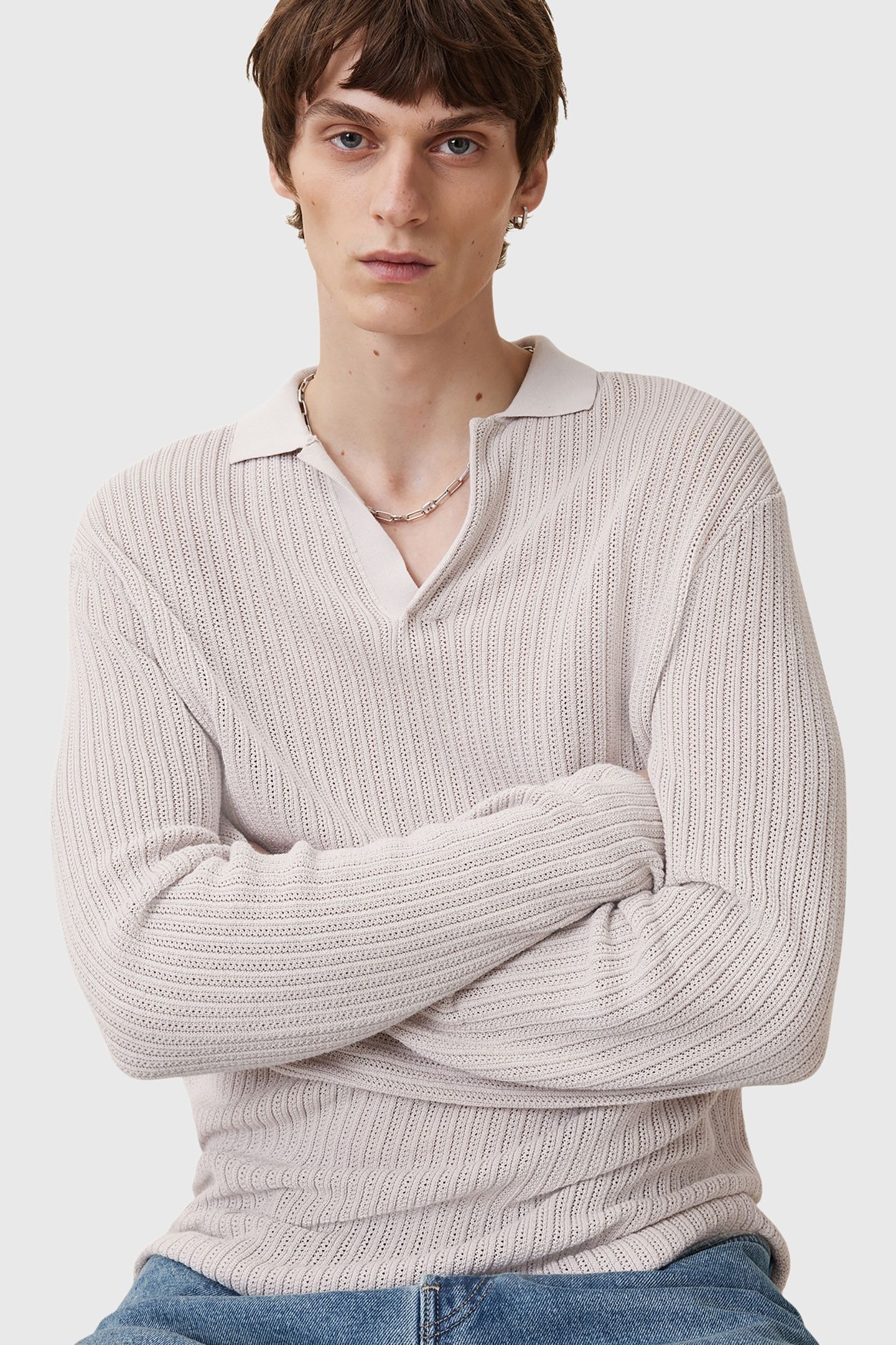 THOMA LS POLO ECRU WHITE 4