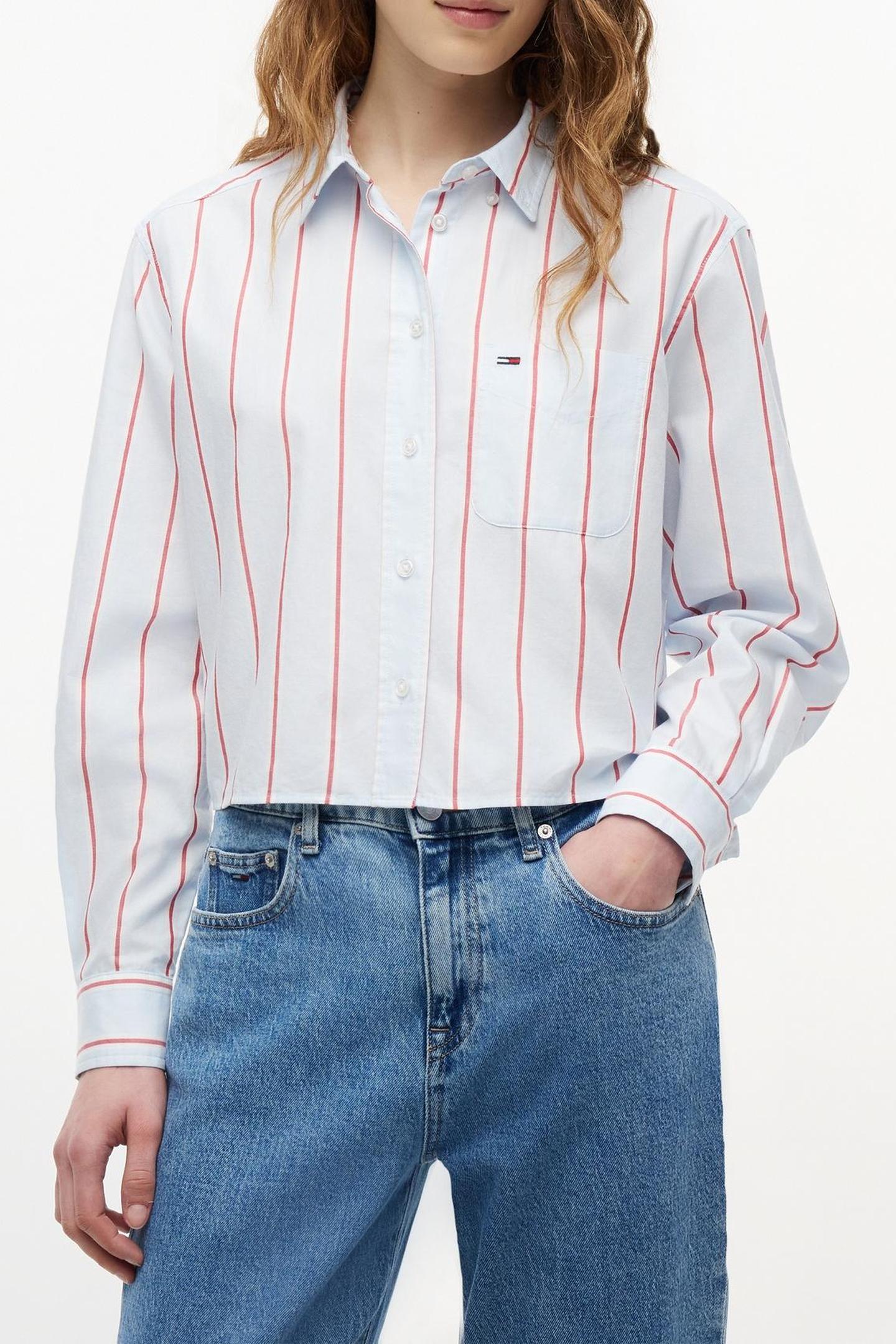 RELAXED CROP SHIRT KINGLY BLUE/MULTI STRIPE 1