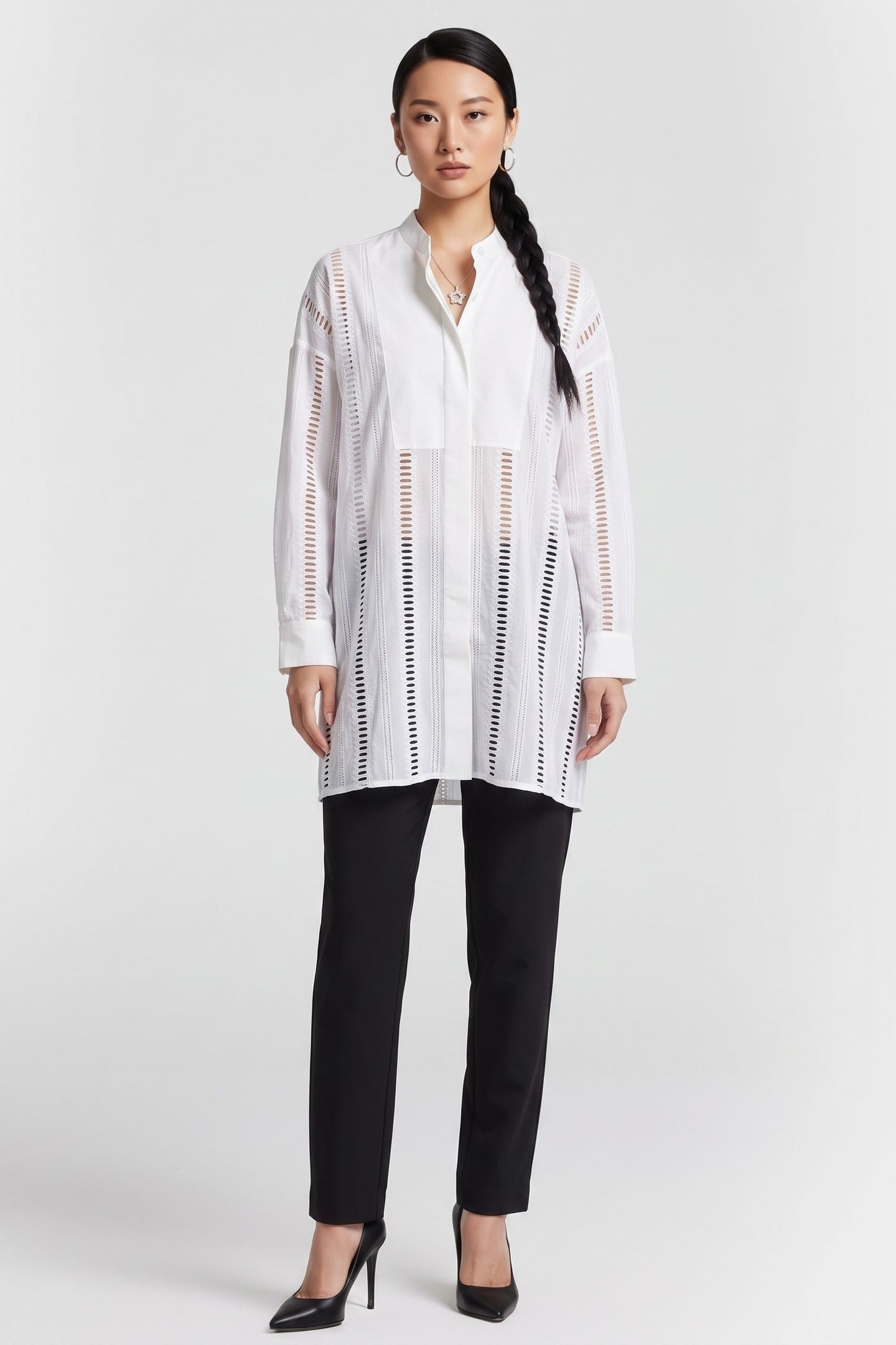 HAGA BRODERIE SHIRT WHITE 1