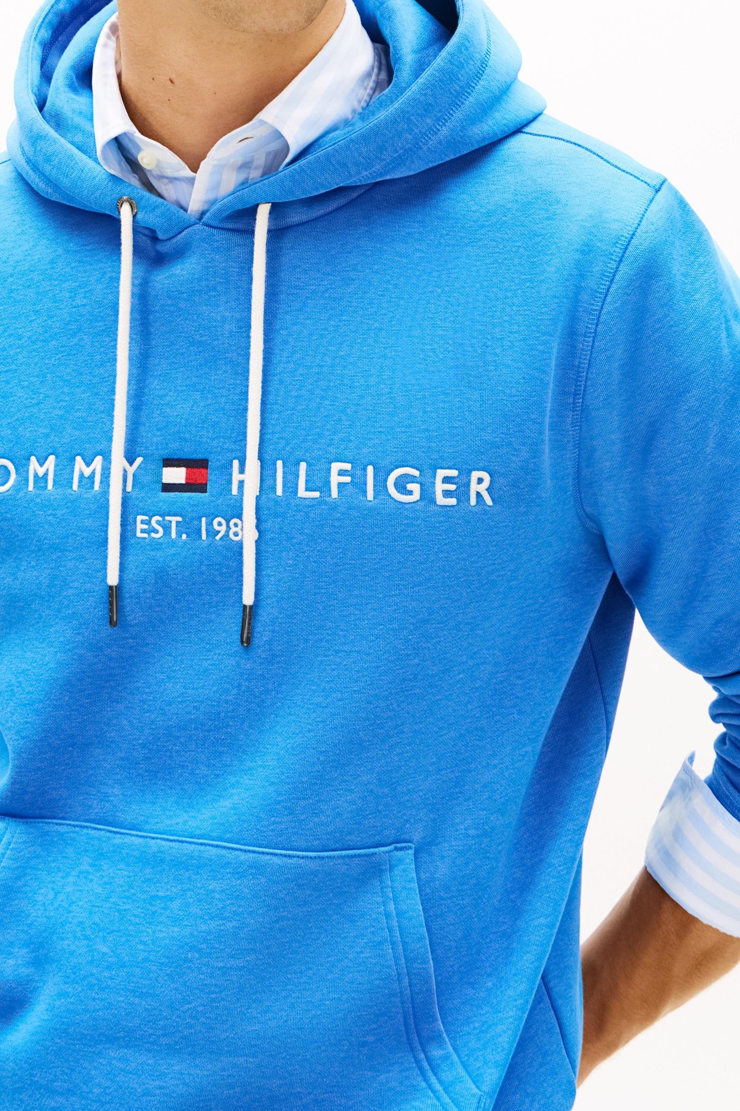 TOMMY LOGO HOODY BLUE ORBIT 5