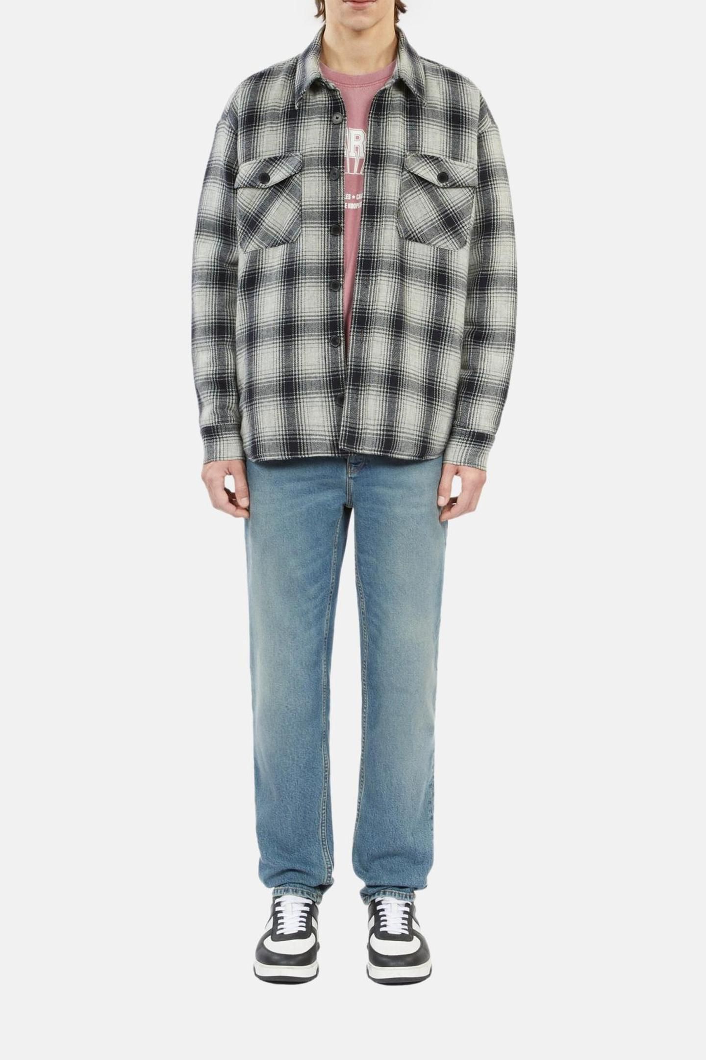 QUILTED CHECK JACKET GREY BLACK 2