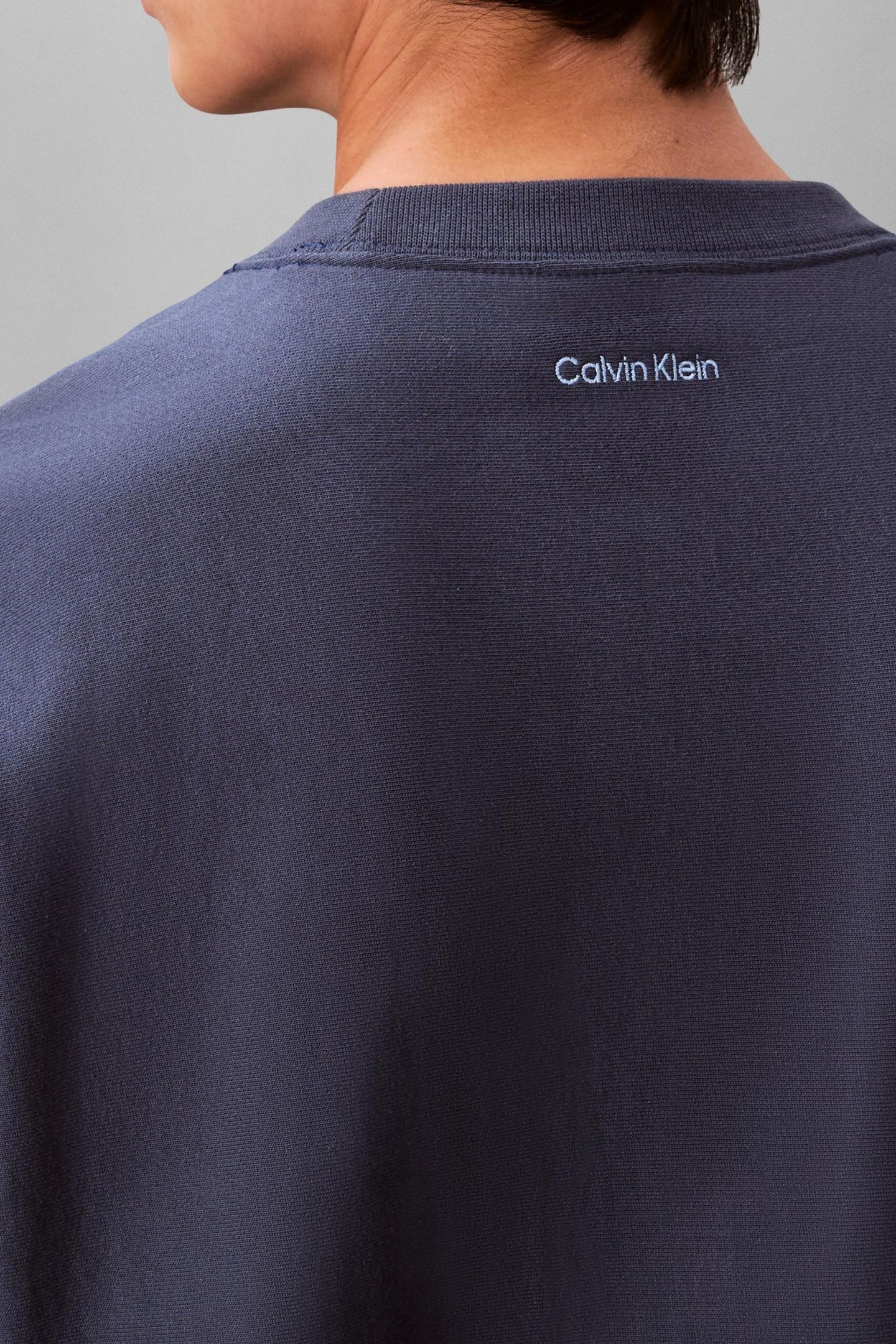 LONG SLEEVE PREMIUM TERRY CALVIN LOGO DARK DENIM 5