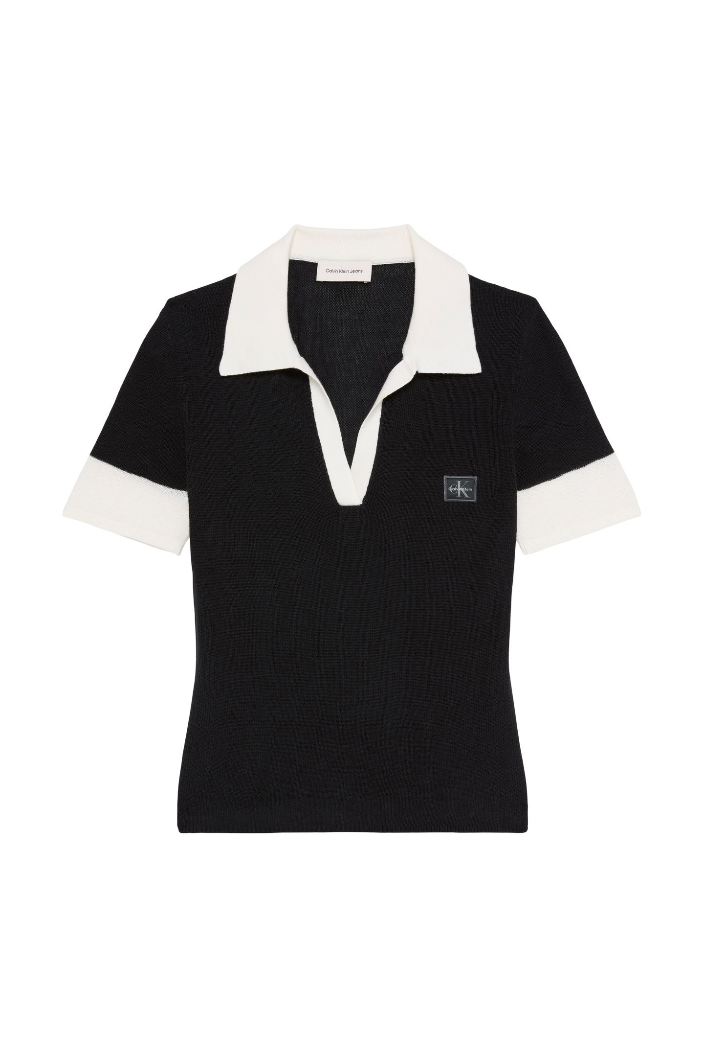 WOVEN LABEL SHORT SLEEVE POLO BLACK 4