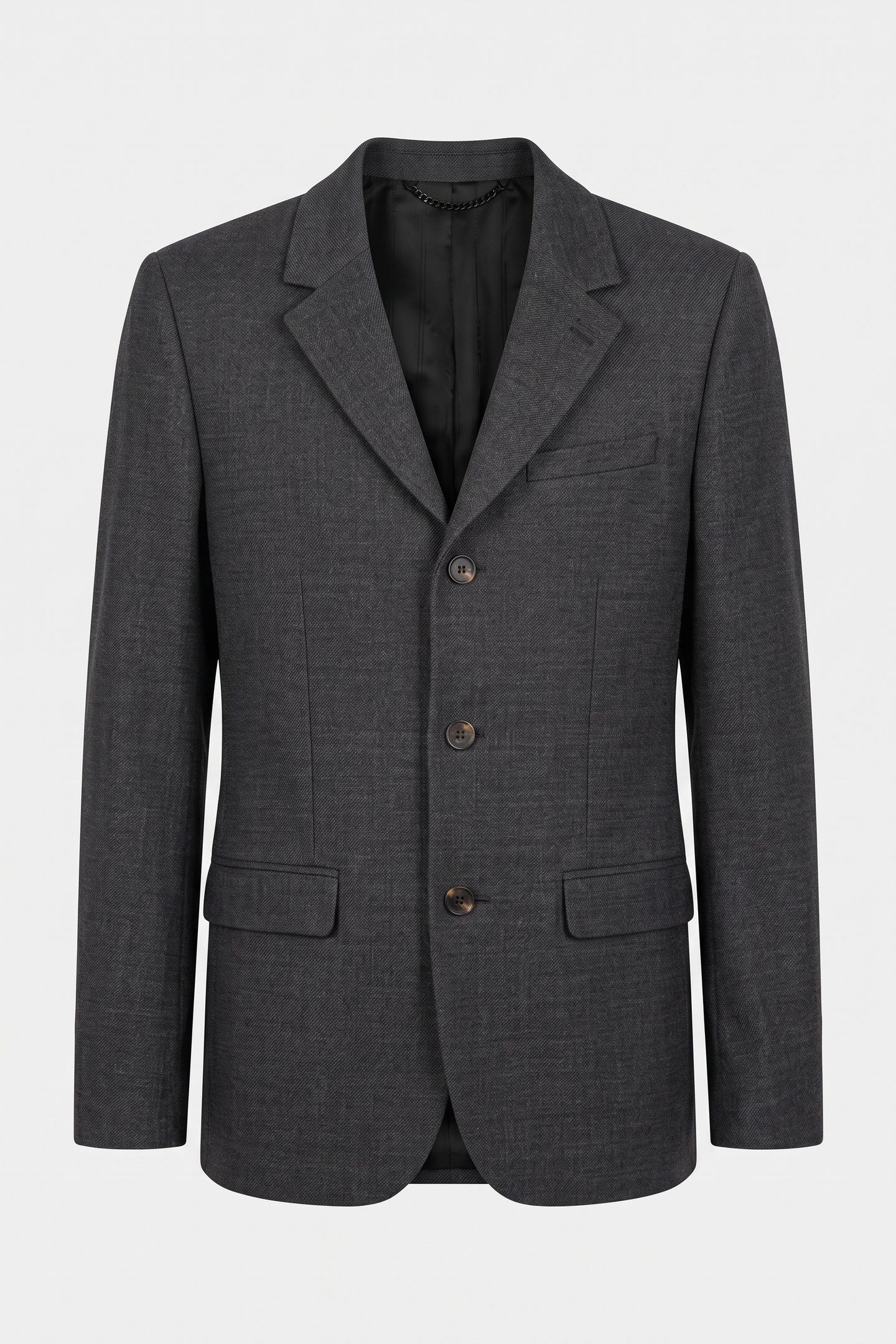 3-BUTTON SUIT JACKET BLACK GREY 5