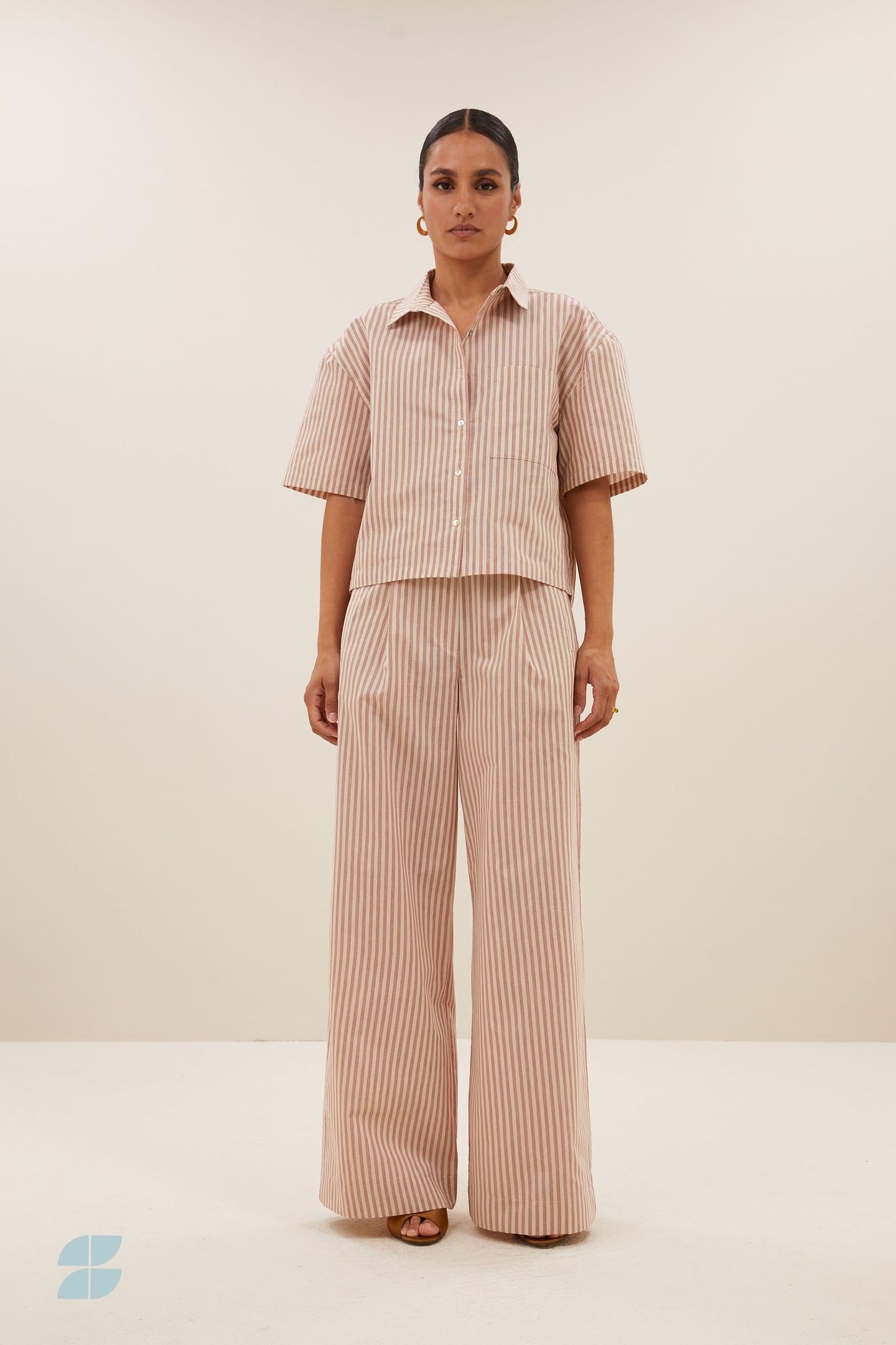 CRIS STRIPE BLOUSE COPPER SMALL STRIPE 1
