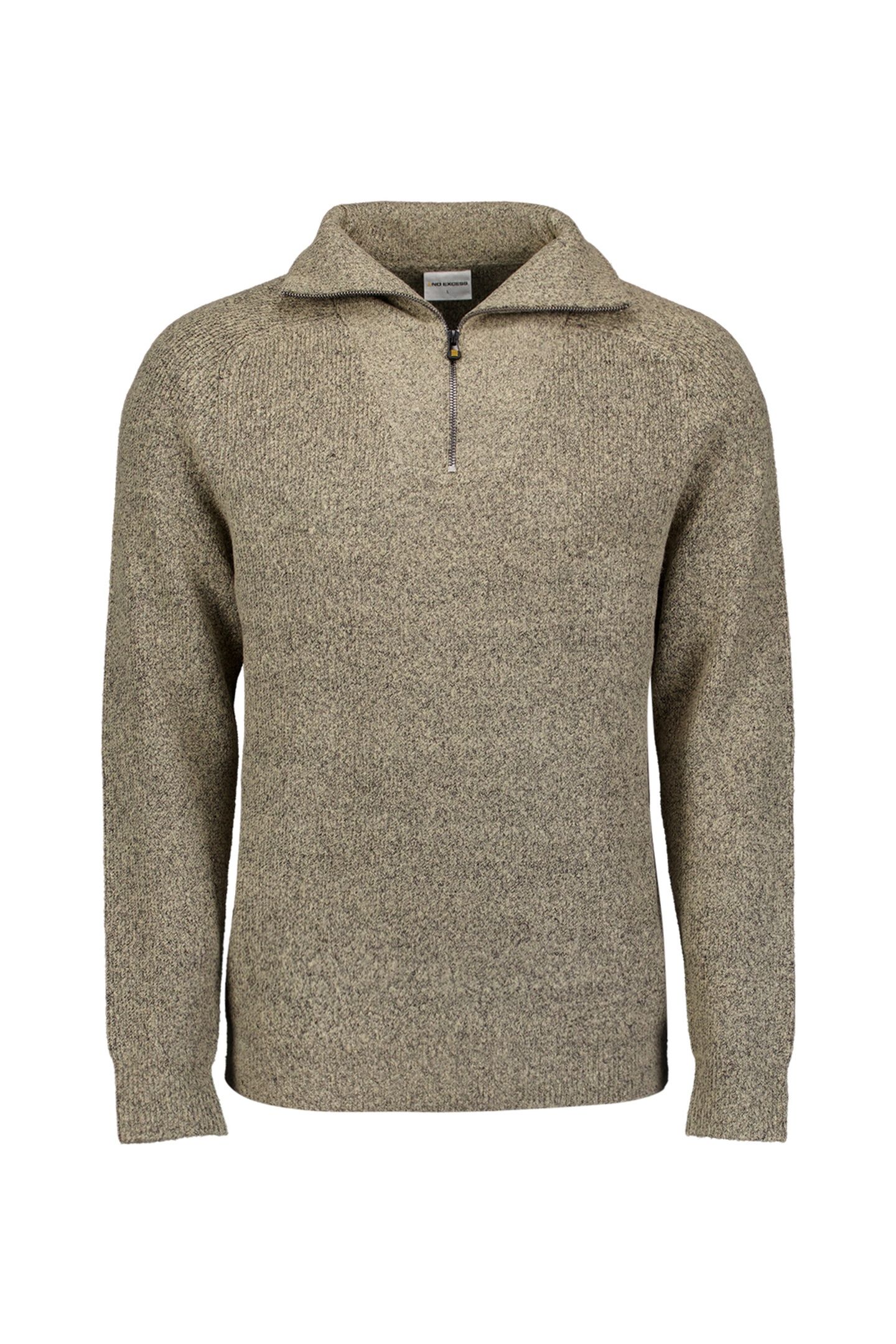 PULLOVER WING COLLAR HALF ZIP SOFT WOOLBLEND SAND 5