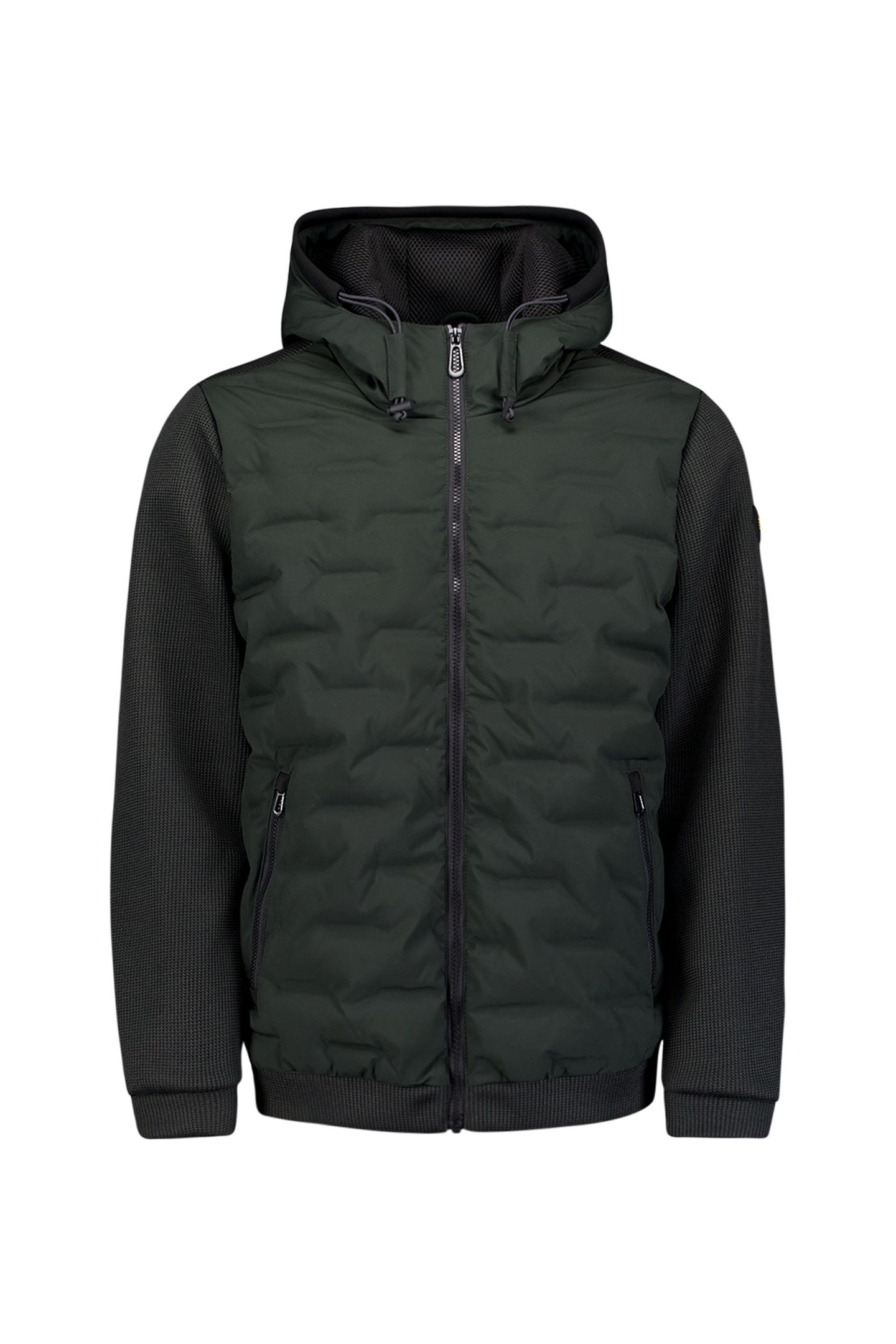 JACKET SHORT FIT SEALED HOODED KNITTED MIX DARK STEEL 5