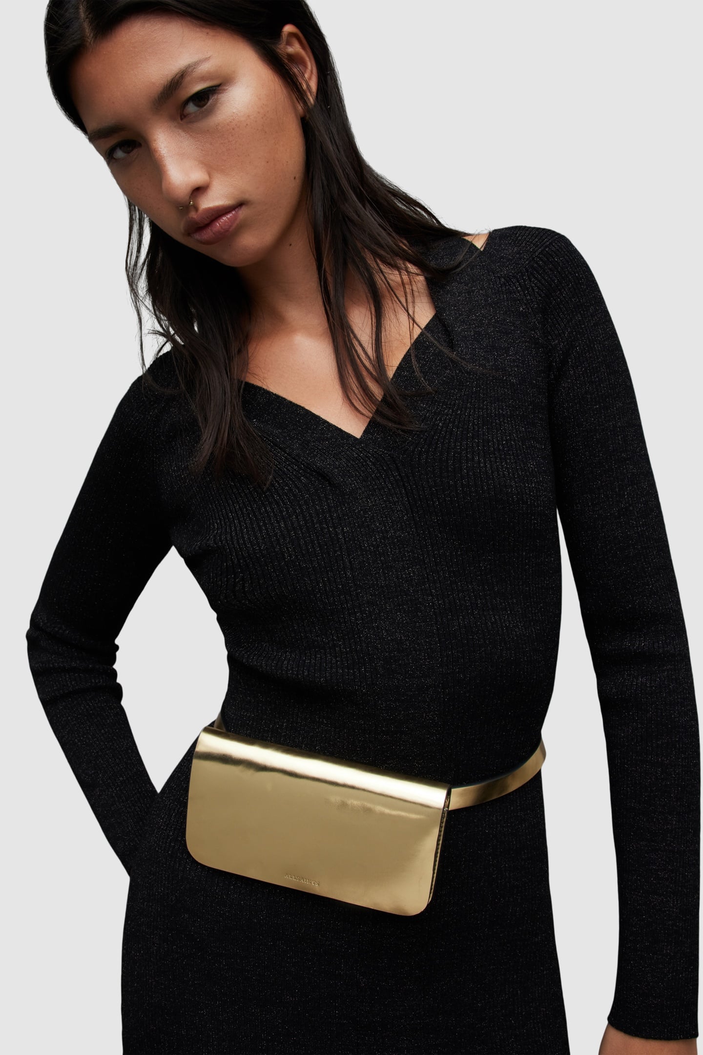 BECKIE BAG BELT GOLD/DULL NICKEL 1
