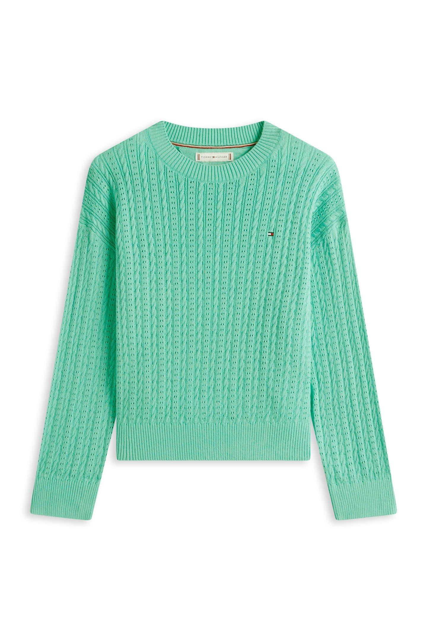 GIRLS POINTELLE CABLE SWEATER TROPICAL TIDE 4