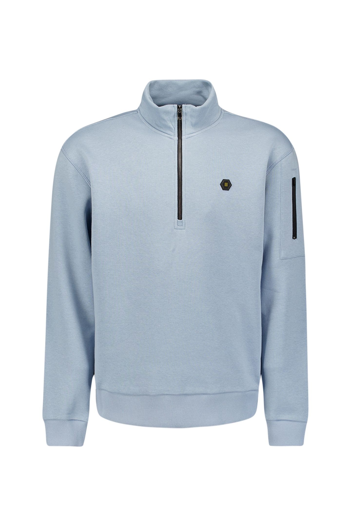 SWEATER HALF ZIP BRUSHED DUSTY BLUE 4