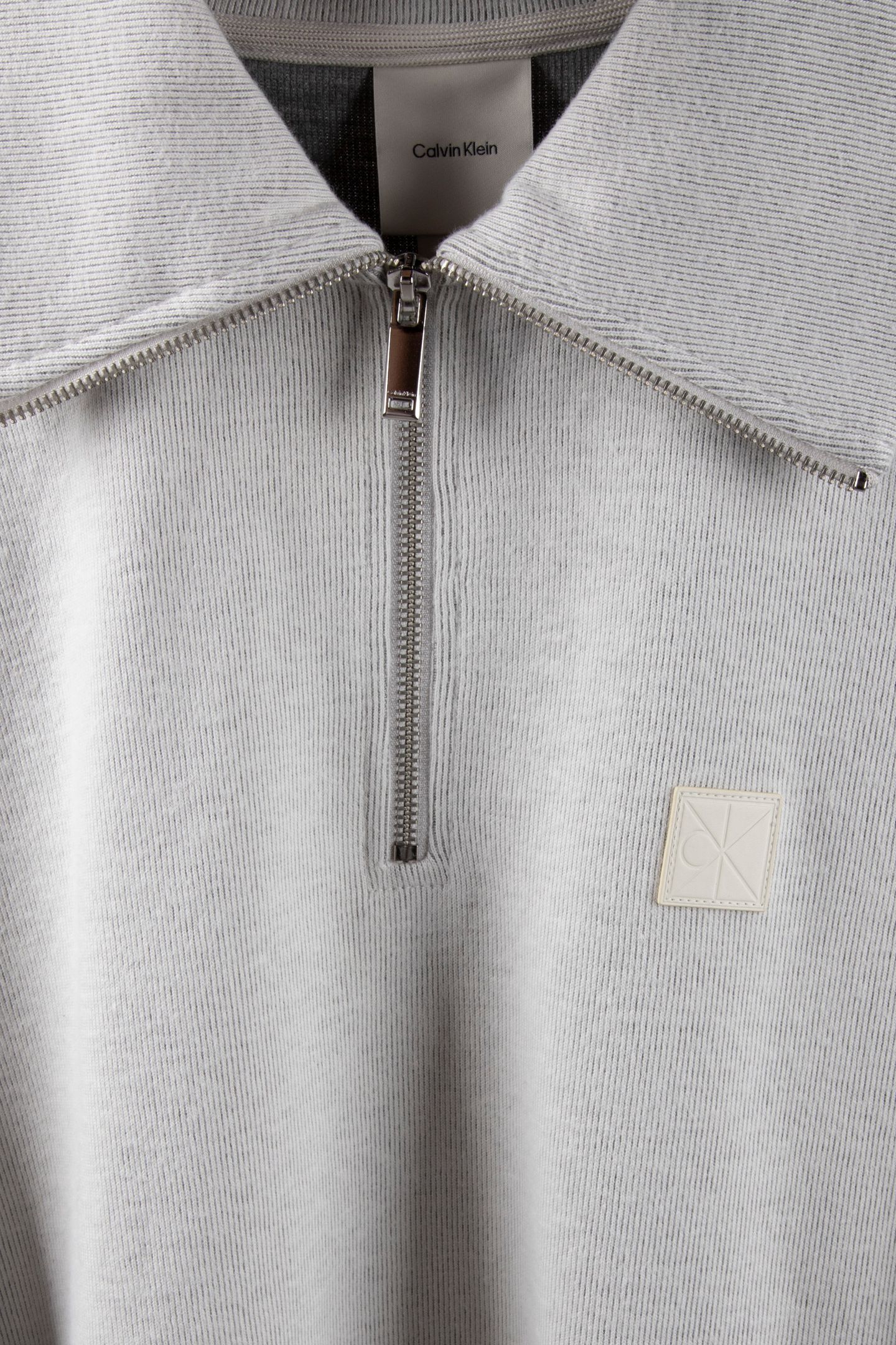 LS BRUSHED RIB QUARTER ZIP CHALK 4