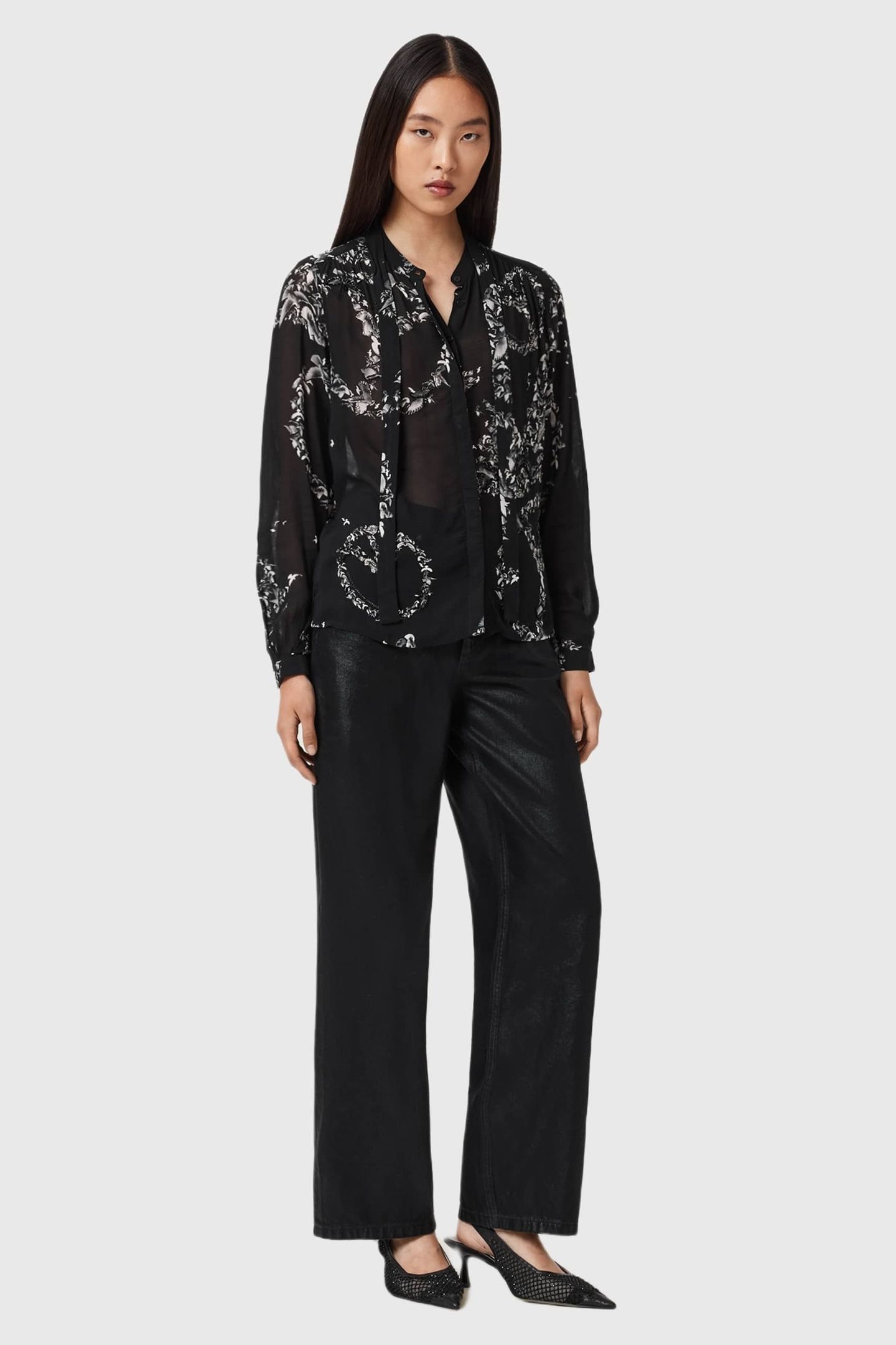 HILDA EMB SHIRT FLIGHT BLACK 2
