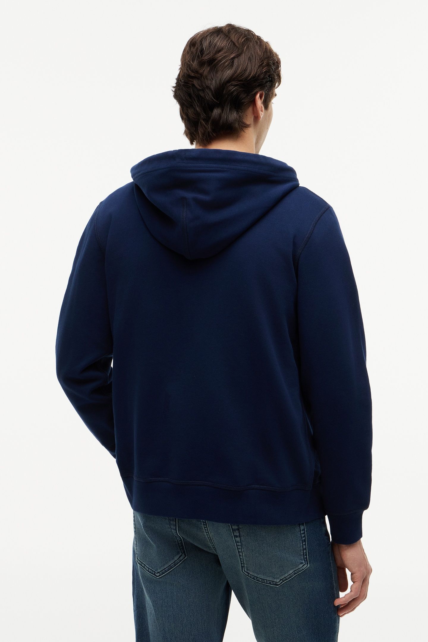 FLAG EMBROIDERY FRENCH TERRY ZIP-THRU HOODY CARBON NAVY 2