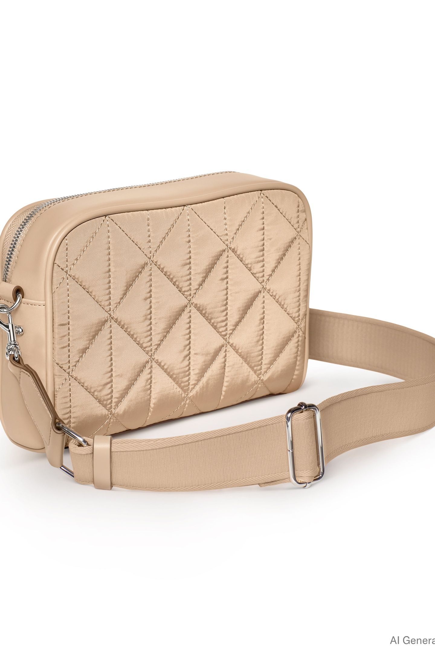 QUILTED NYLON 2X STRAIGHT BAG TANNIN 3