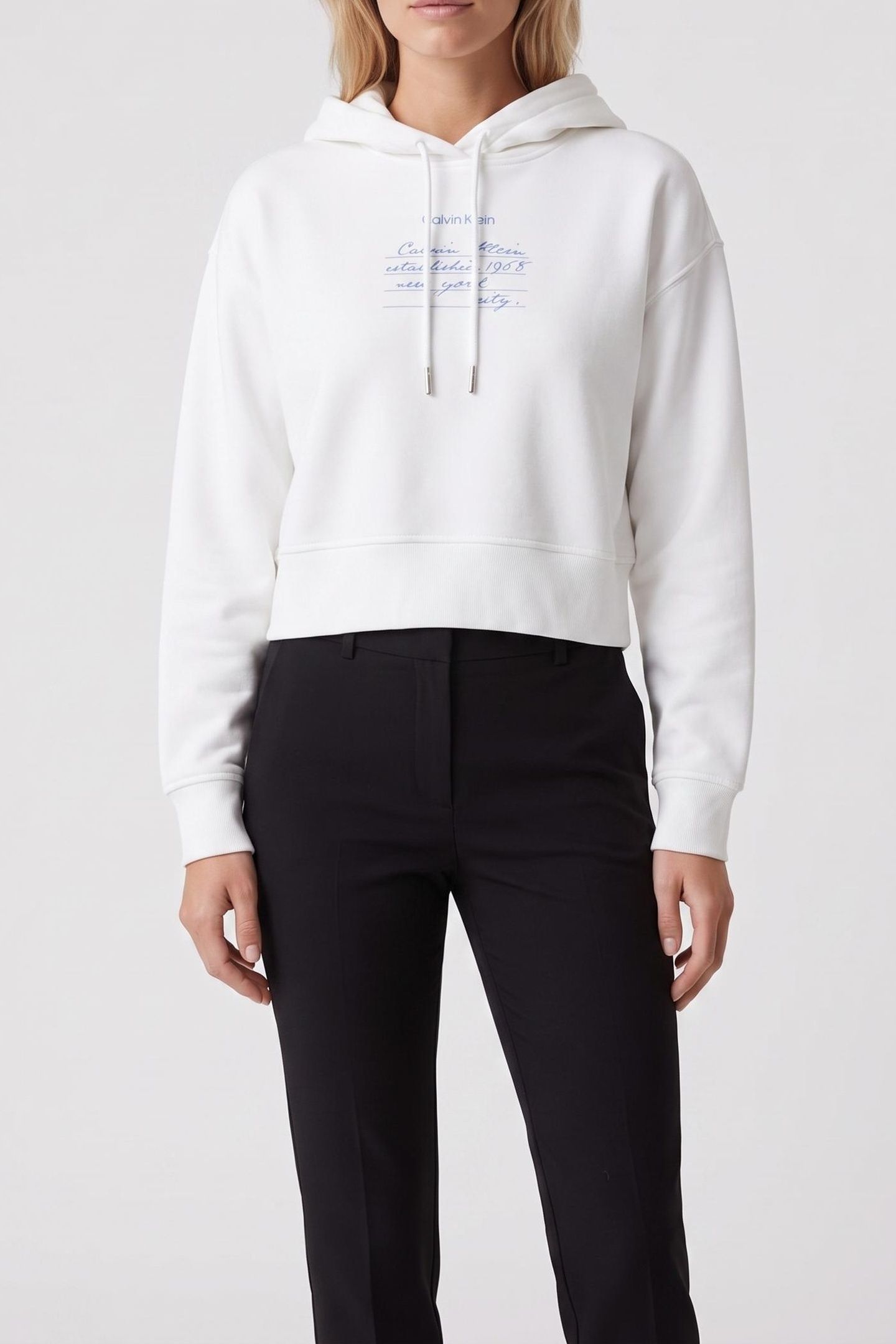 LONG SLEEVE FRENCH TERRY GRAPHIC BRIGHT WHITE 1