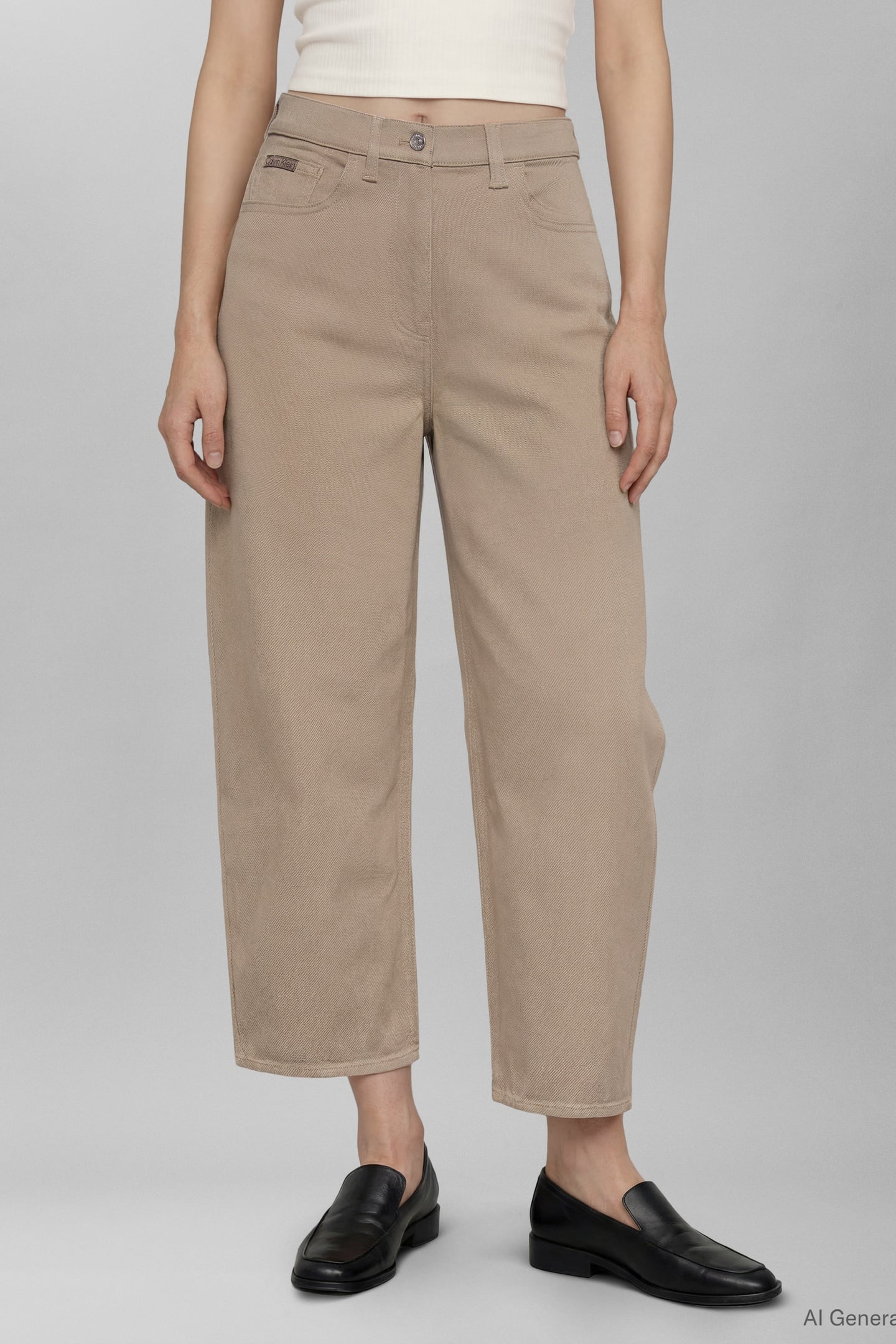 COTTON CROPPED BARREL JEAN ROASTED CASHEW 1