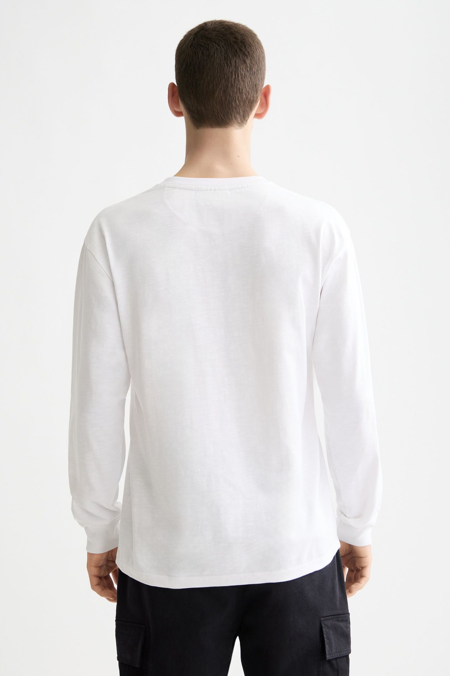 SLUB HENLEY T-SHIRT LS BRIGHT WHITE 3