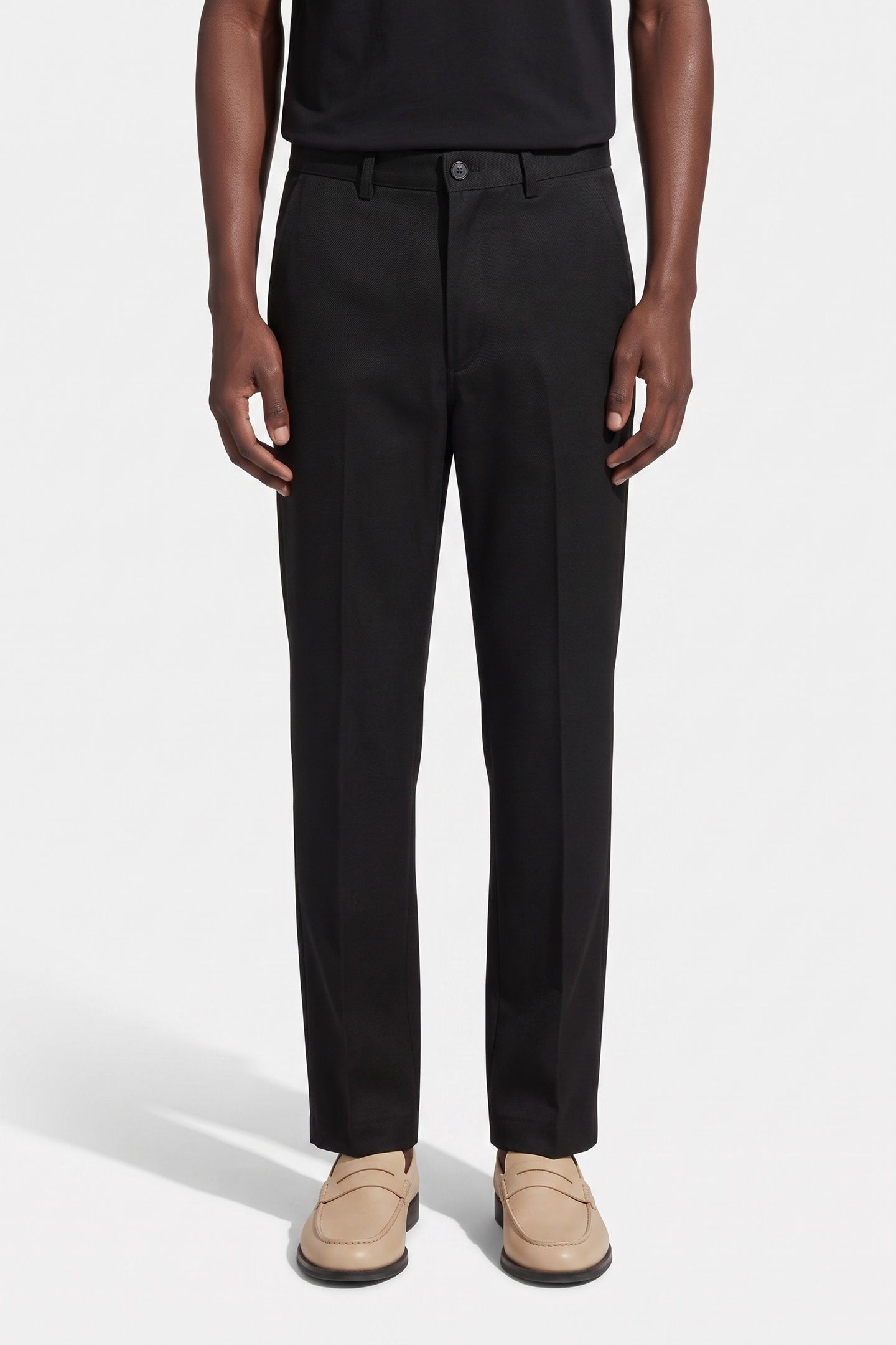 WIDE-LEG-UP TROUSERS WITH TURN-UPS BLACK 1