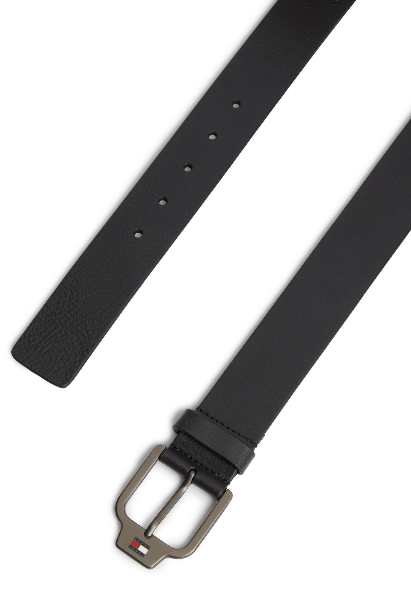 SCANTON LOGO TEXTURED LEATHER BELT BLACK 3