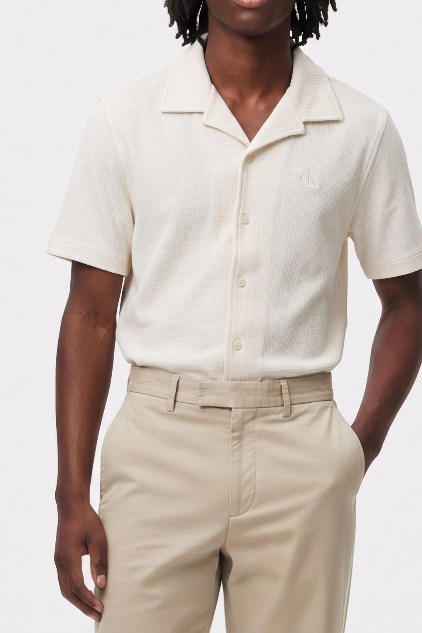 SS HD COTTON WAFFLE POLO TOFU 1