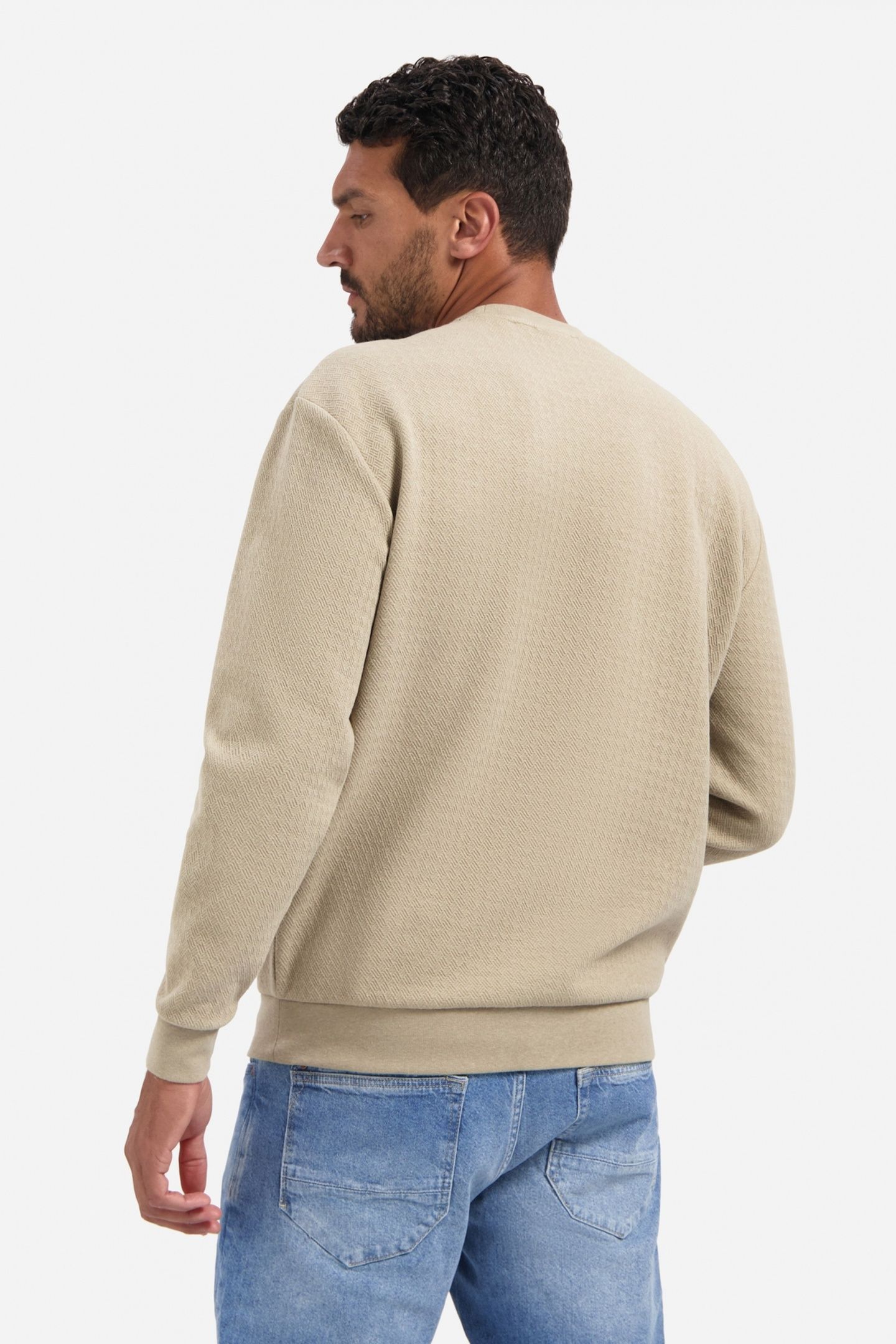 SWEATER CREWNECK RELIEF MELANGE SAND 3