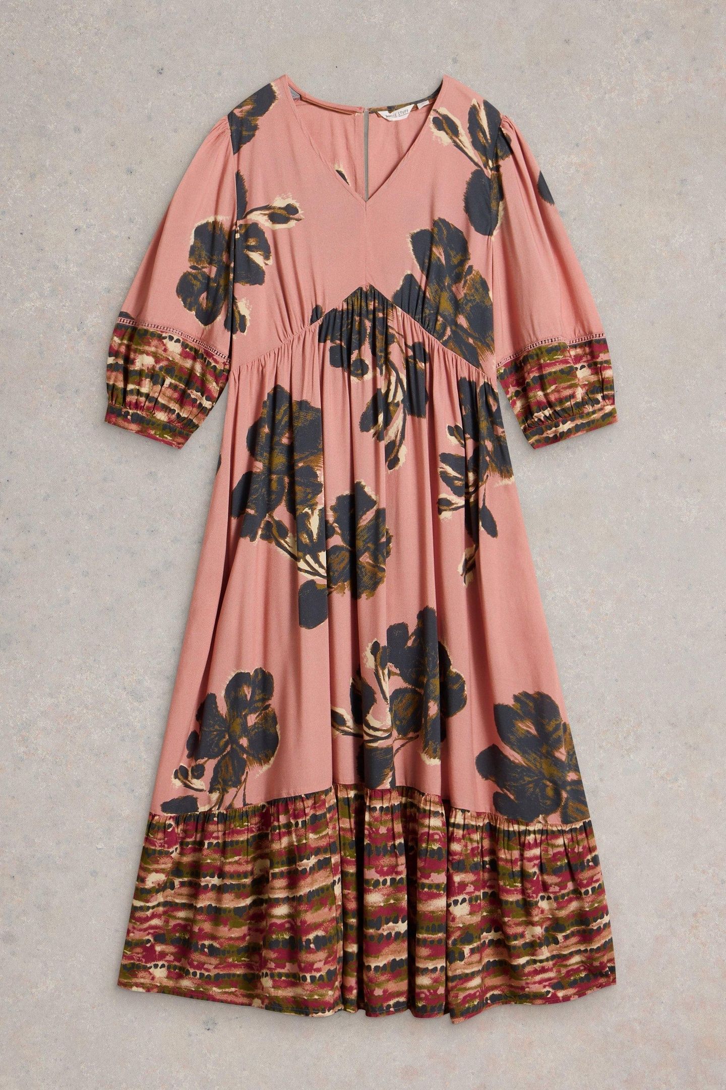 LUCY MIDI DRESS PINK PRINT 4